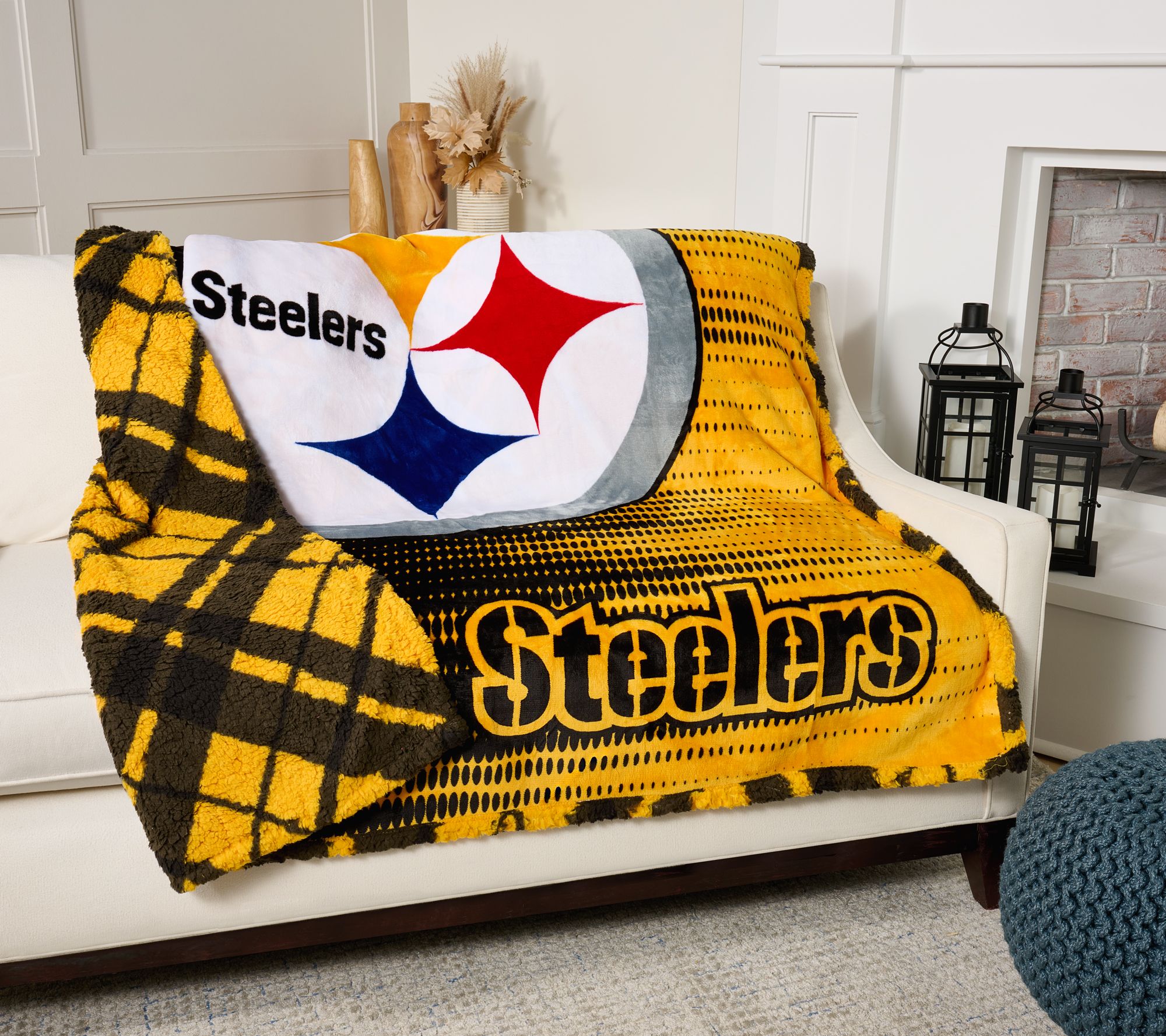NFL Officially Licensed 60"x80" Fleece & Sherpa Throw Blanket