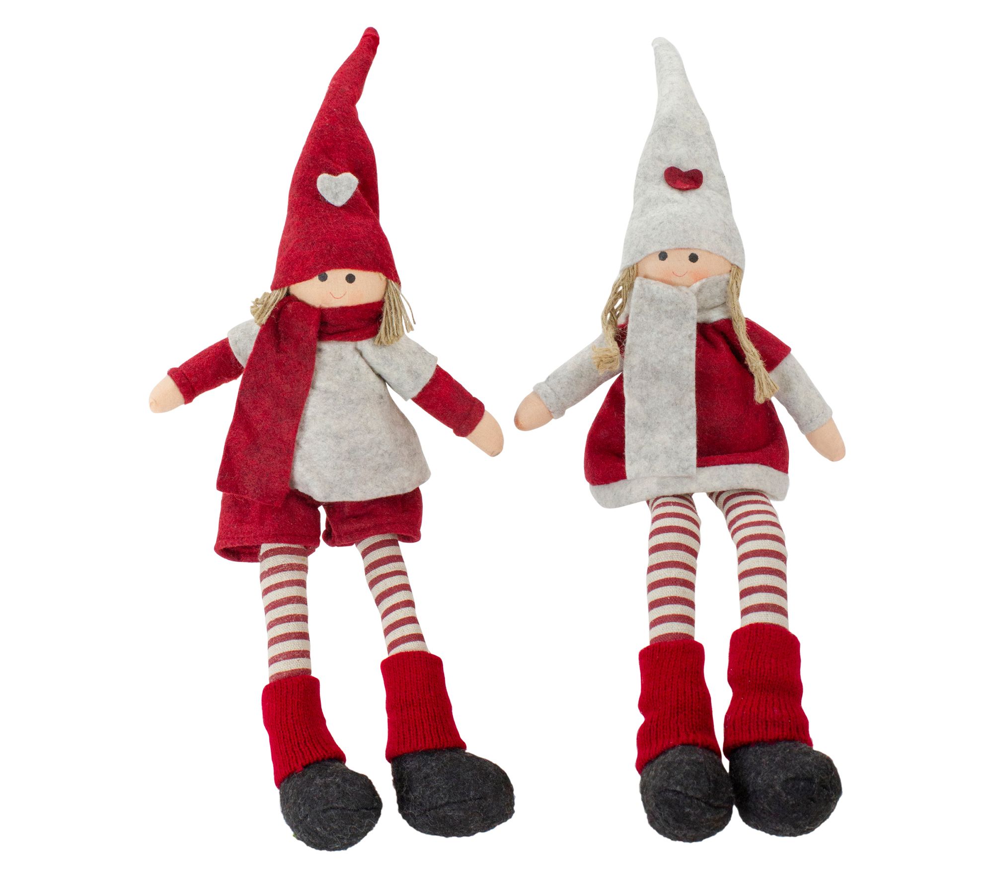 Northlight Plush Boy & Girl Christmas Figures 19" Set of 2
