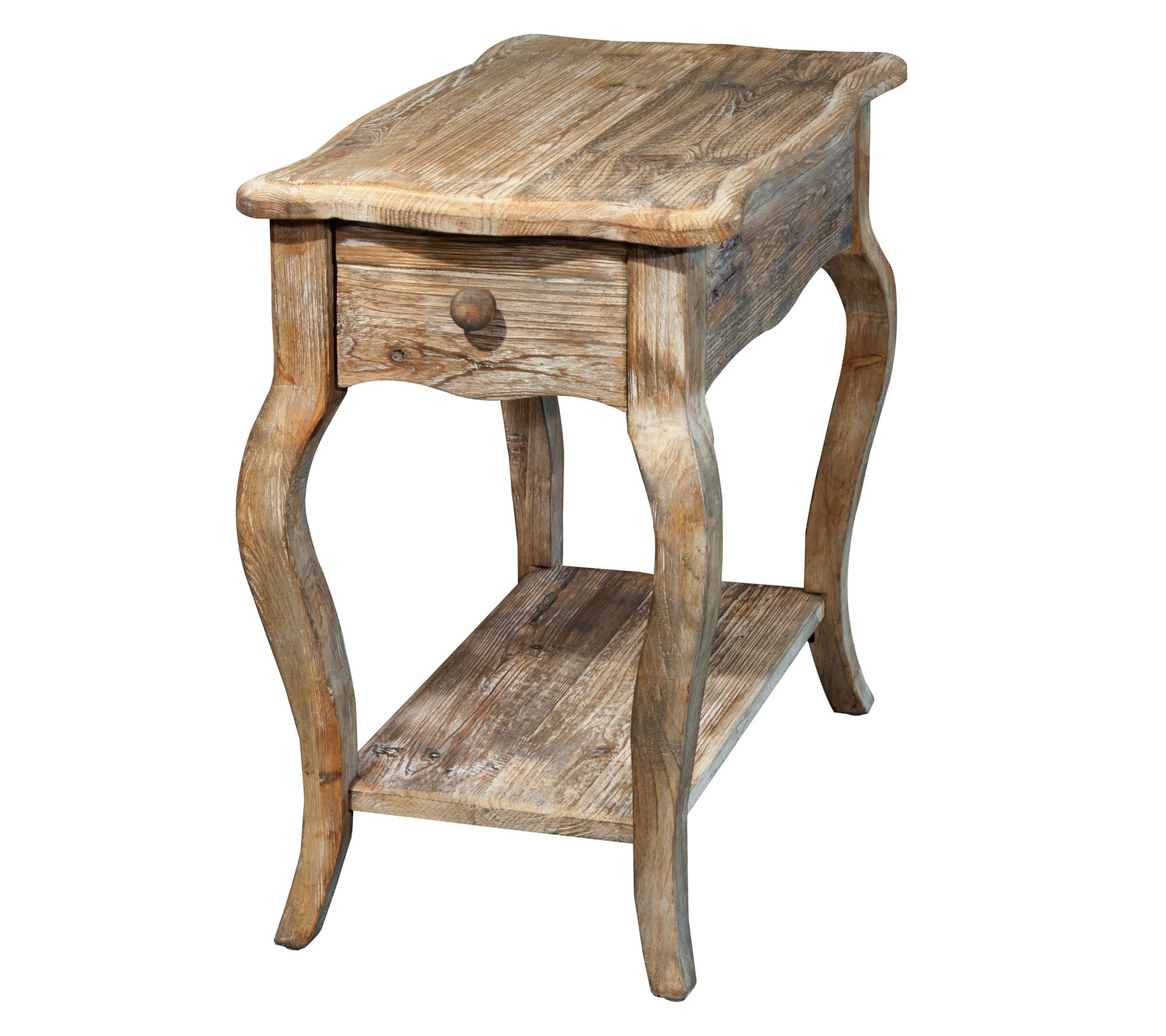 Alaterre Furniture Rustic Chairside Table Driftwood Finish