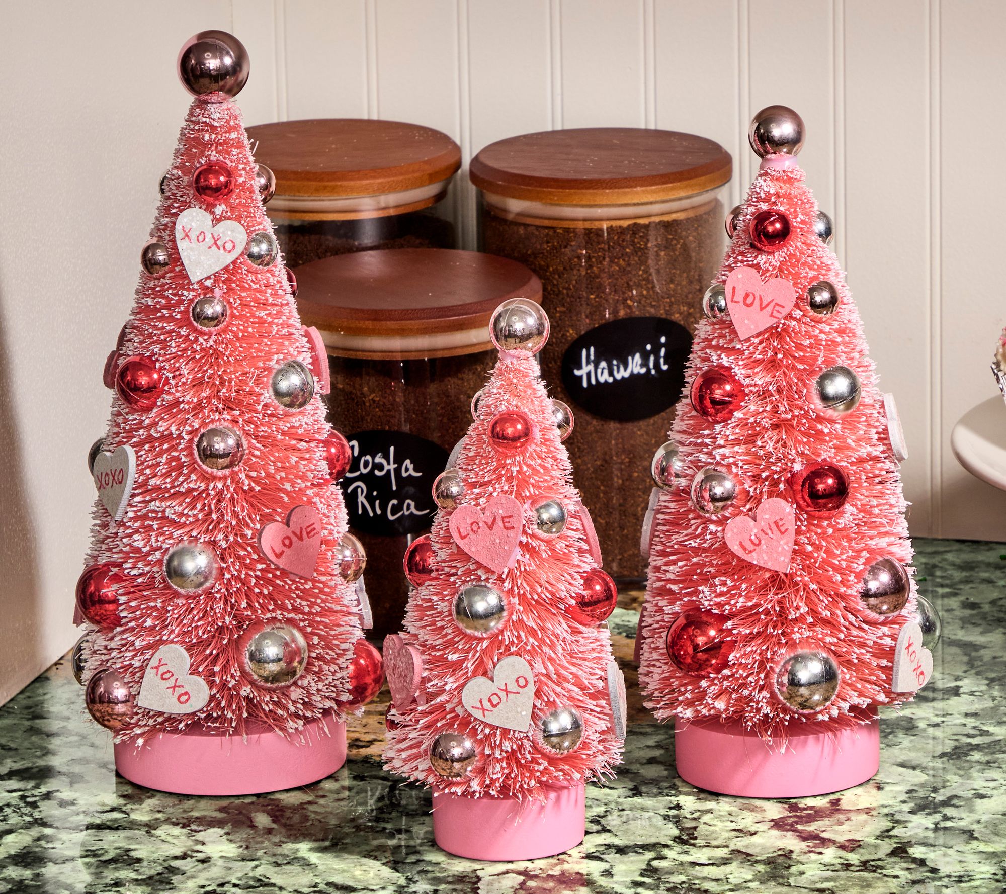 7.5"-10.5" "Love" Valentine Trees Set of 3 by Valerie