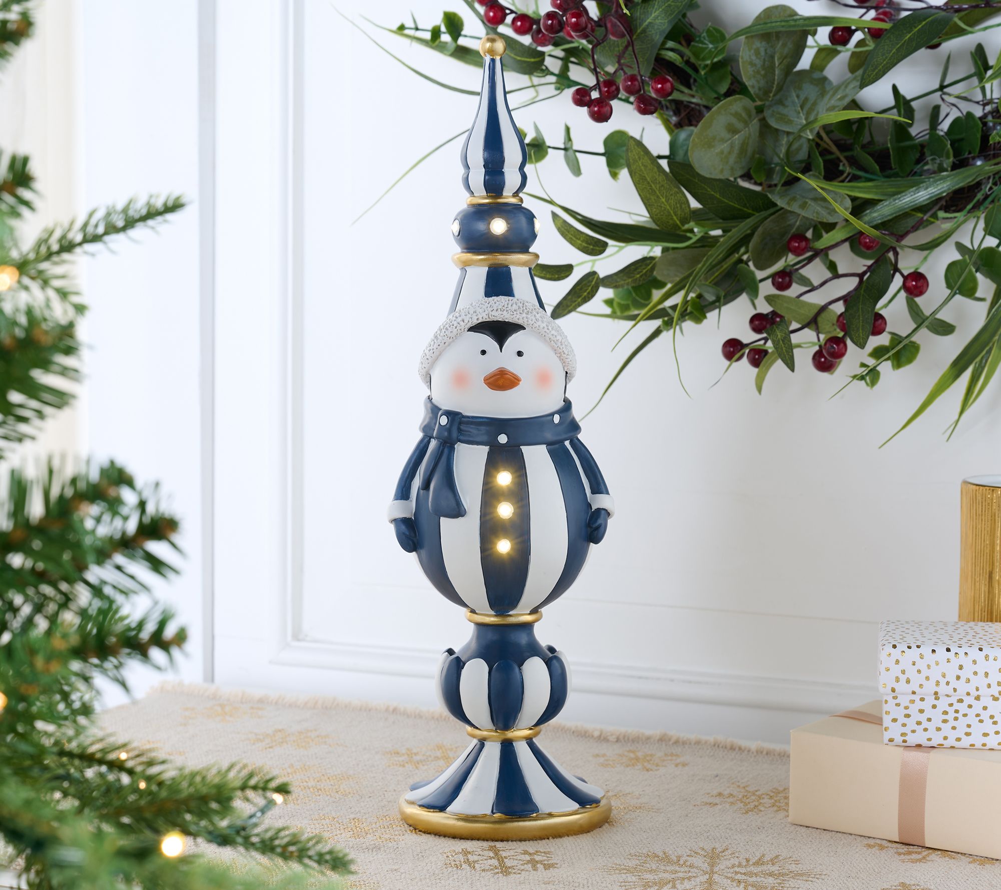 "As Is" Kringle Express 18" Lit Holiday Character Finial