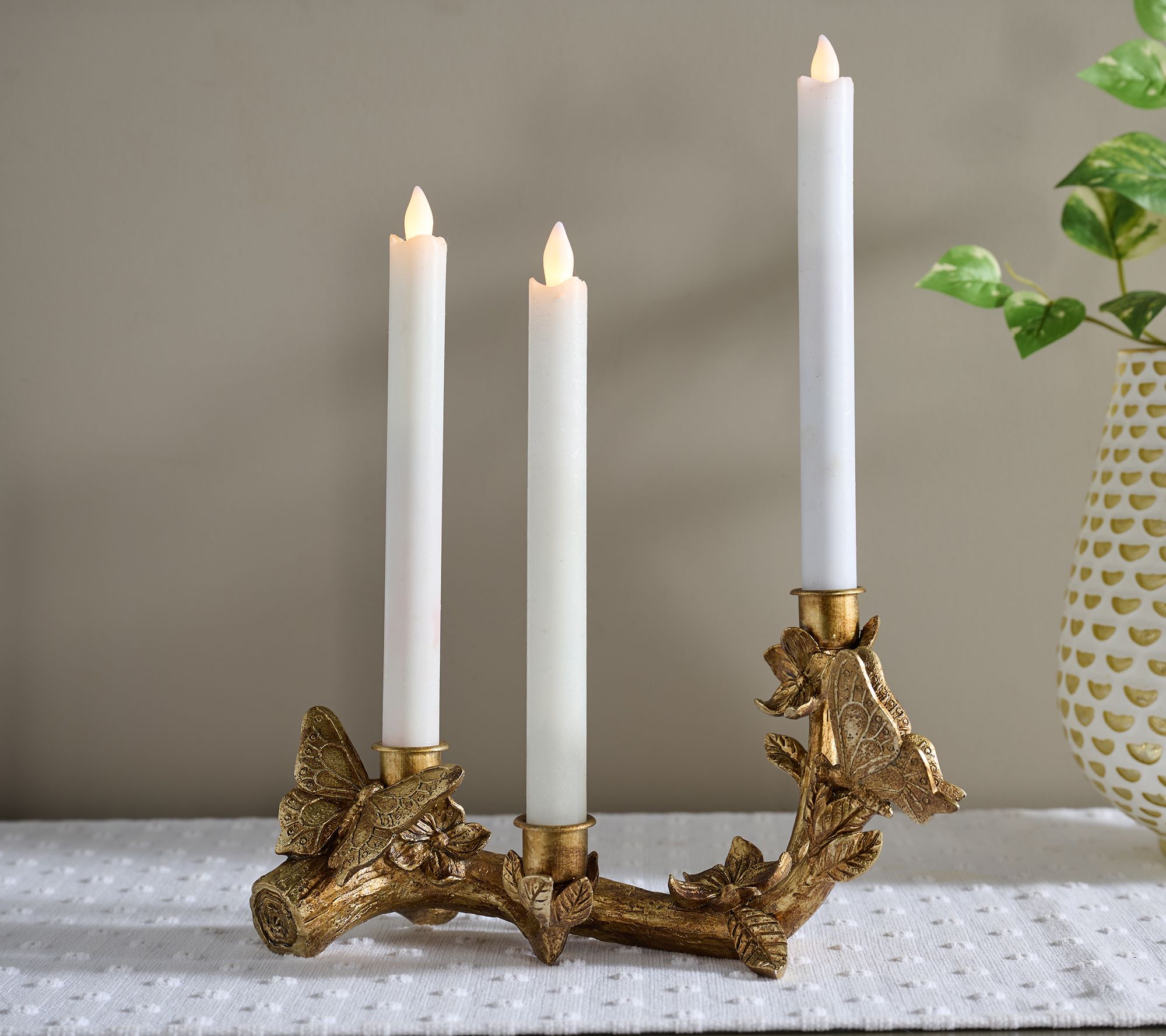 Butterfly and Flower Taper Holder by Valerie