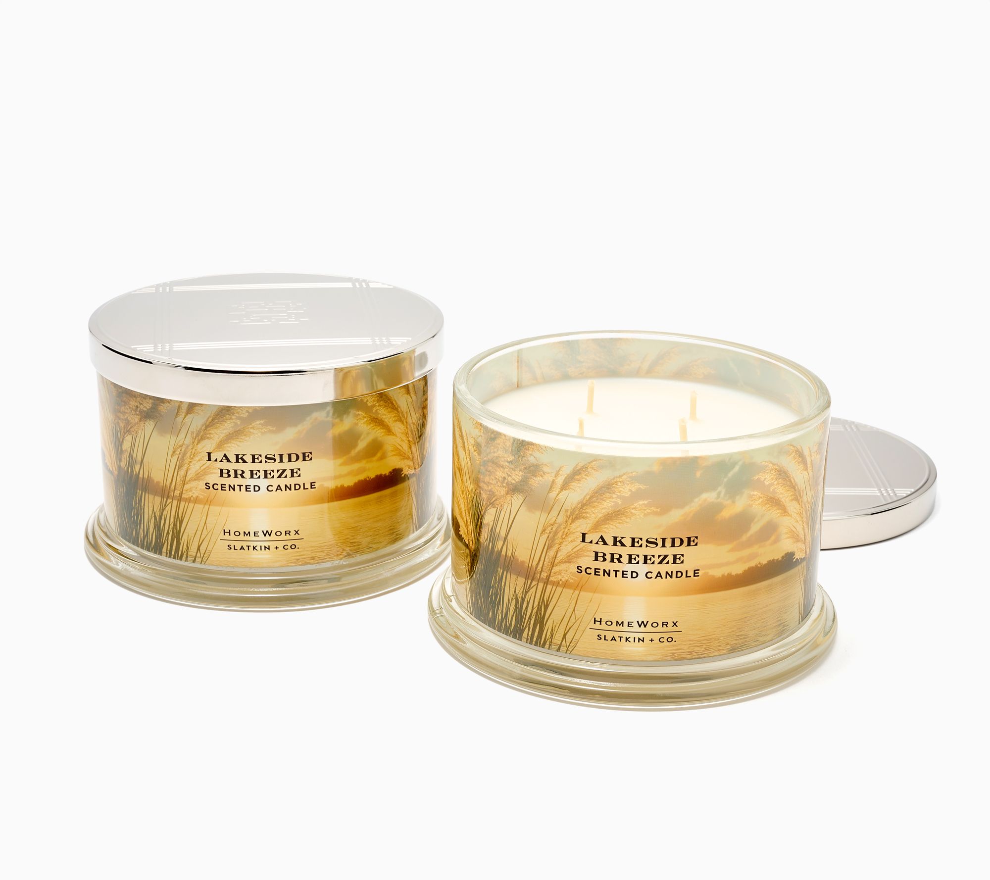 HomeWorx by Sltakin + Co. S/2 18oz Lakeside Breeze Candles