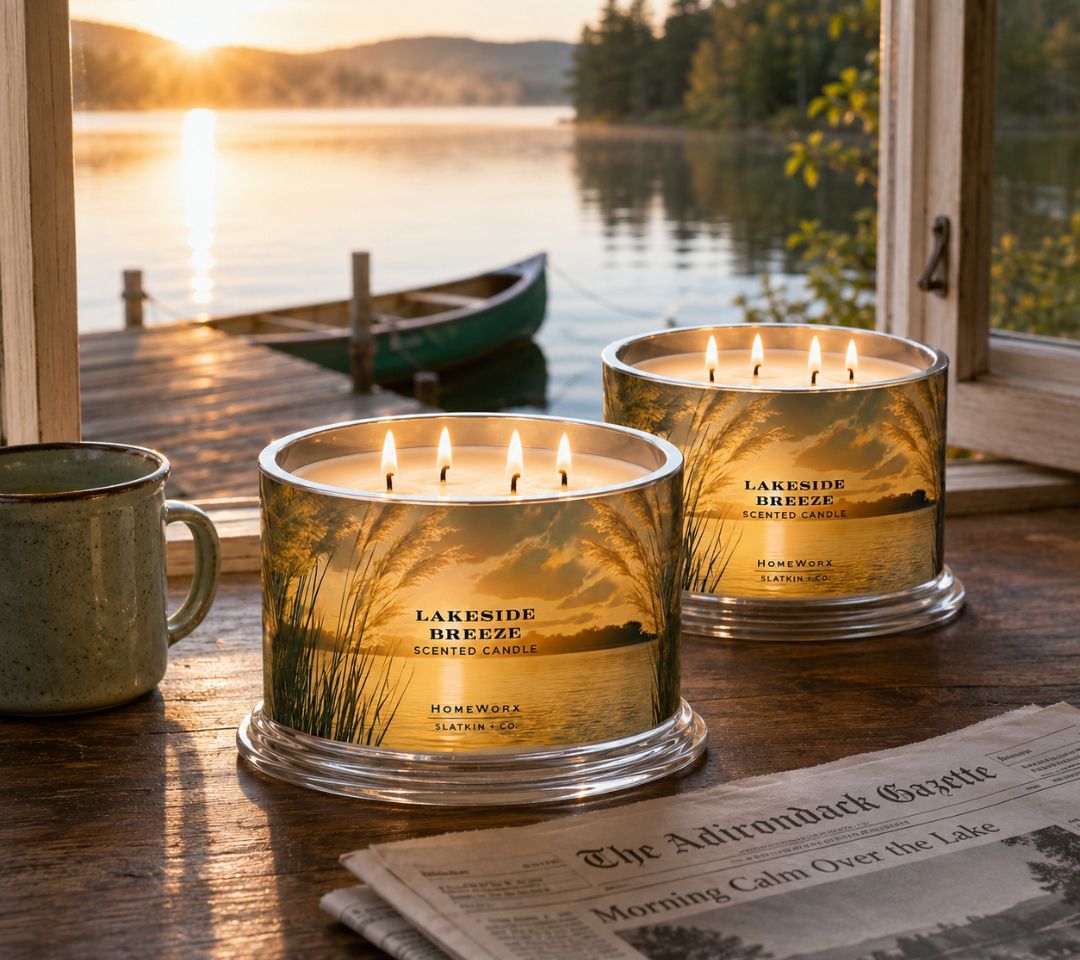 HomeWorx by Sltakin + Co. S/2 18oz Lakeside Breeze Candles - QVC.com