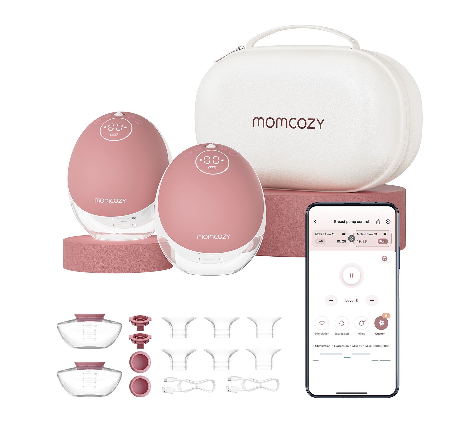 Momcozy Mobile Flow Double Breast Pump with SmartApp Control