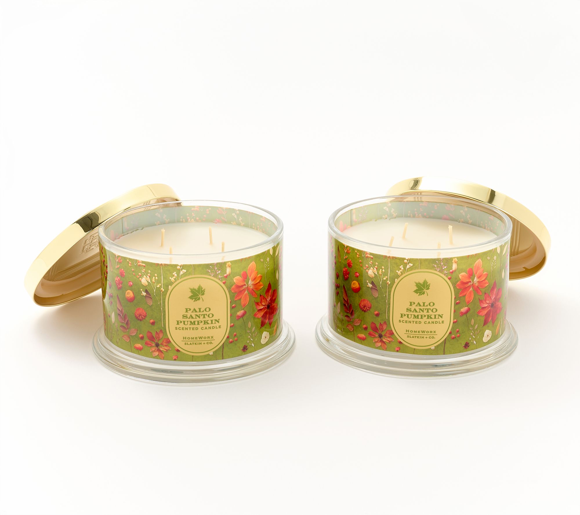 "As Is" HomeWorx by Slatkin + Co. S/2 18oz Dark Autumn Candles
