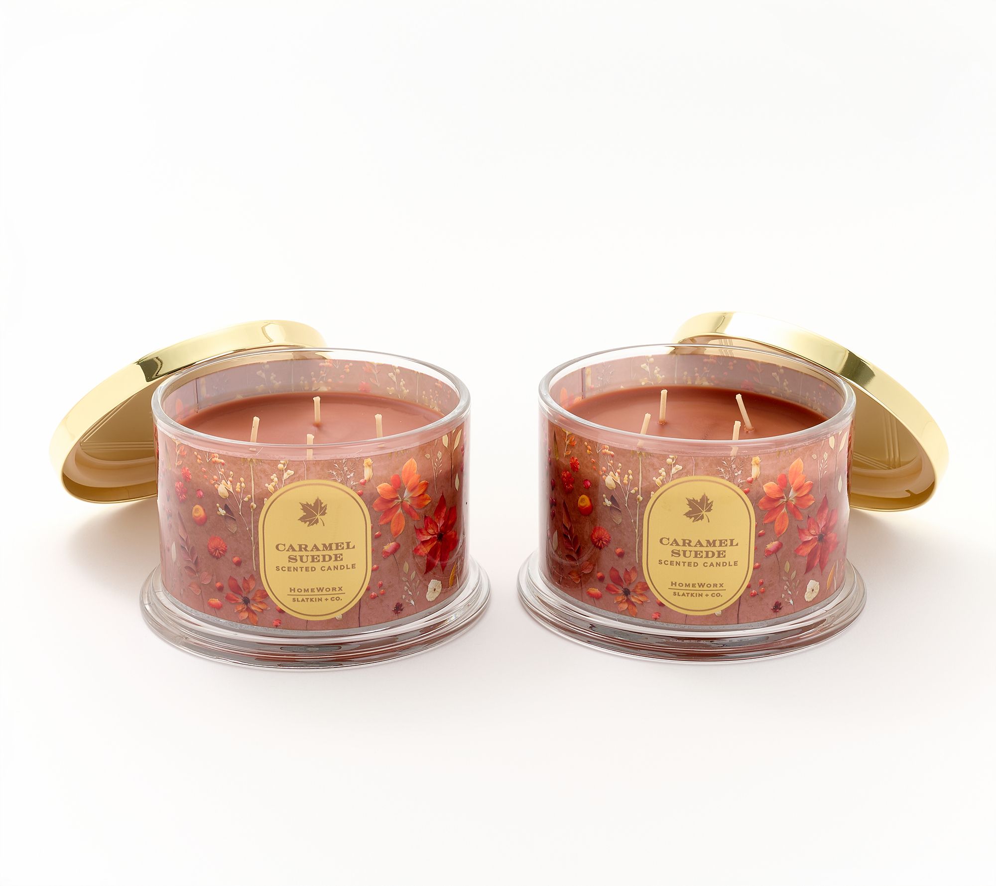 "As Is" HomeWorx by Slatkin + Co. S/2 18oz Dark Autumn Candles