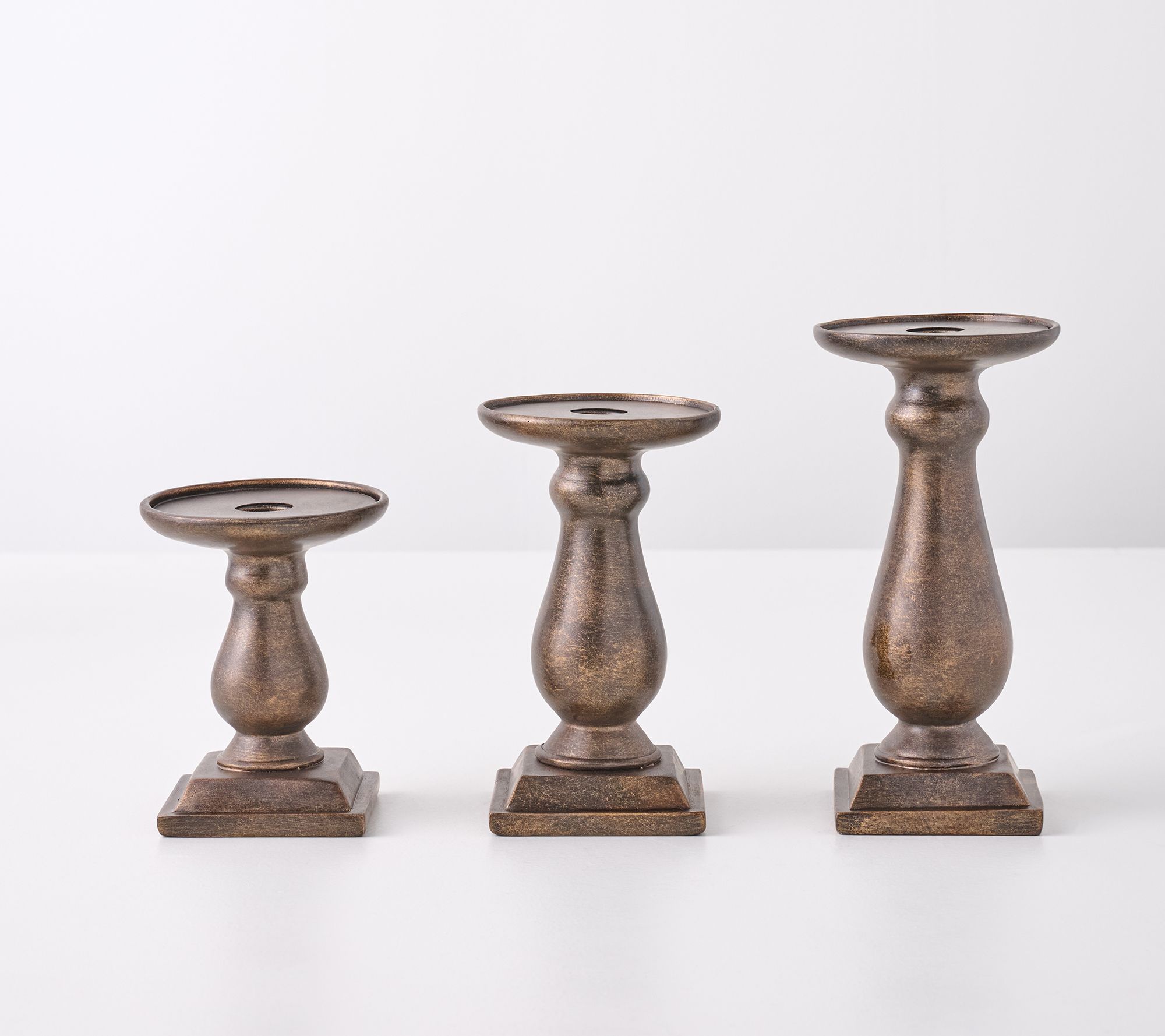 Set of 3 Flippable Pedestal Candleholders by Valerie