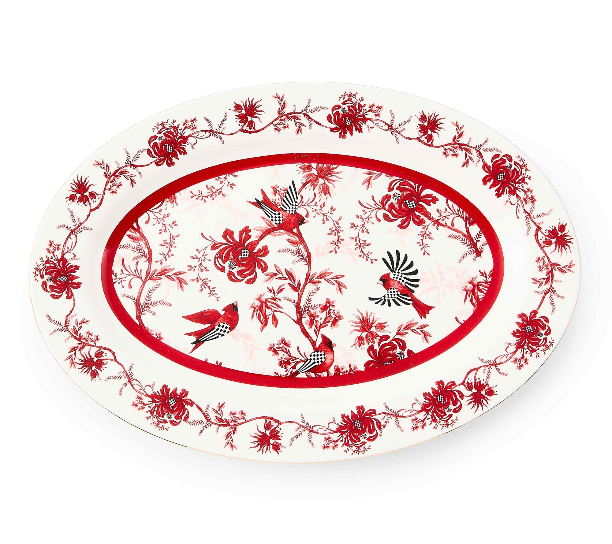 MacKenzie-Childs Cardinal Toile Oval Platter