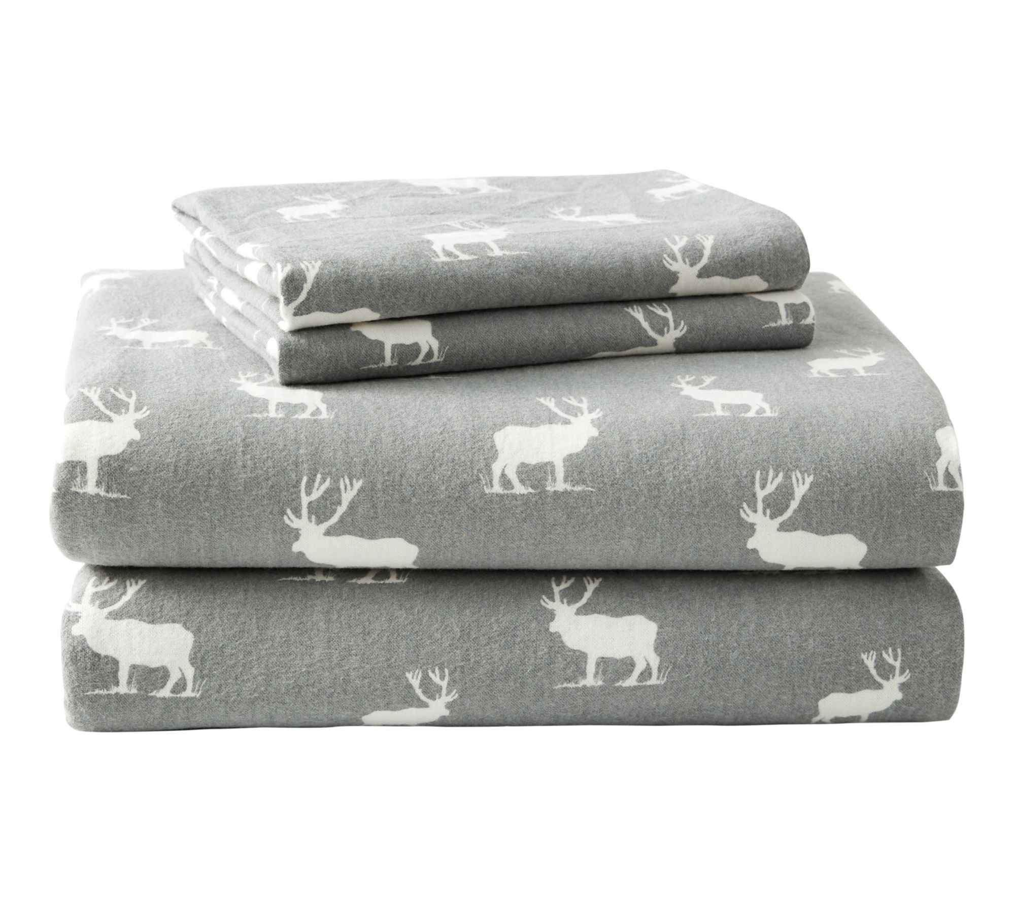 Eddie Bauer Elk Grove Light Grey Cotton Full Sheet Set