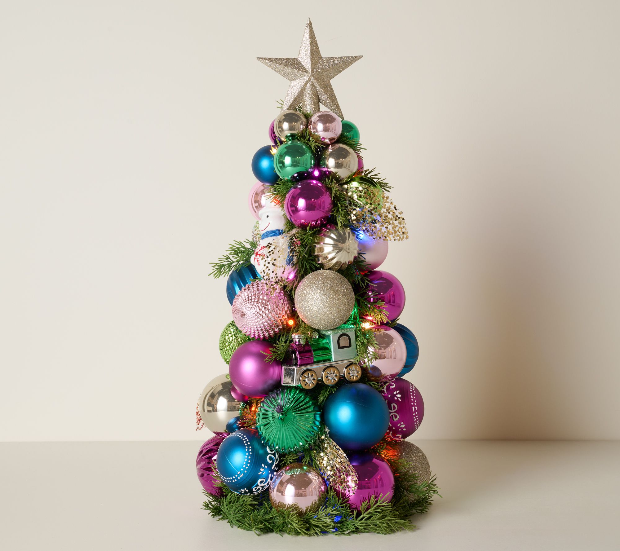 Kringle Express 23" Lit Shatterproof Ornament Tree