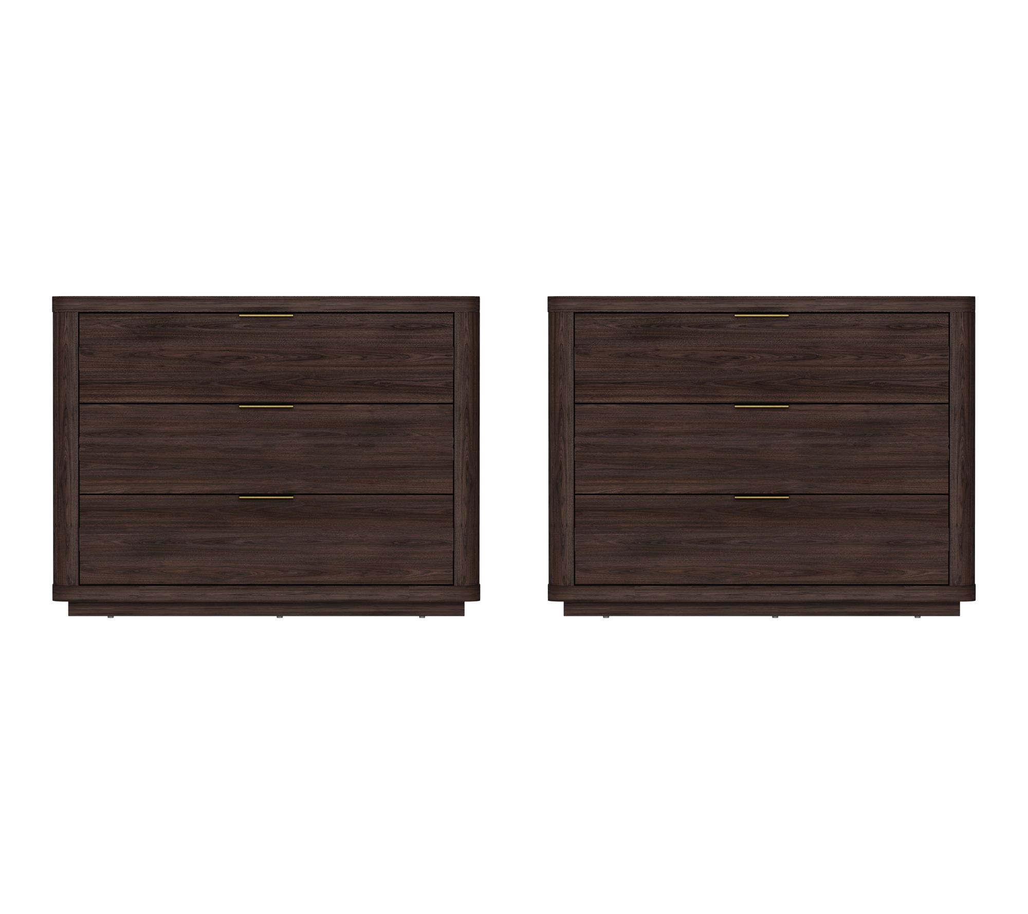 Manhattan Comfort Evelyn 32" Nightstand (3-Drawer) - Set of 2