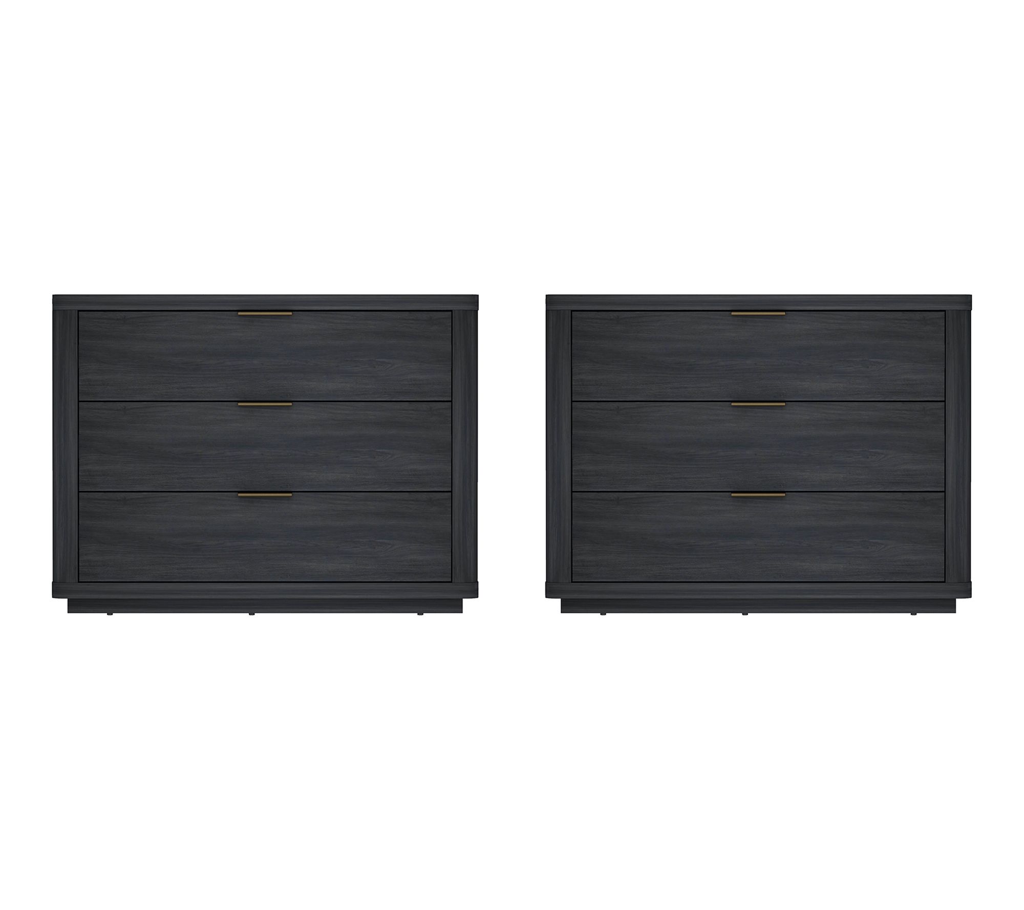 Manhattan Comfort Evelyn 32" Nightstand (3-Drawer) - Set of 2