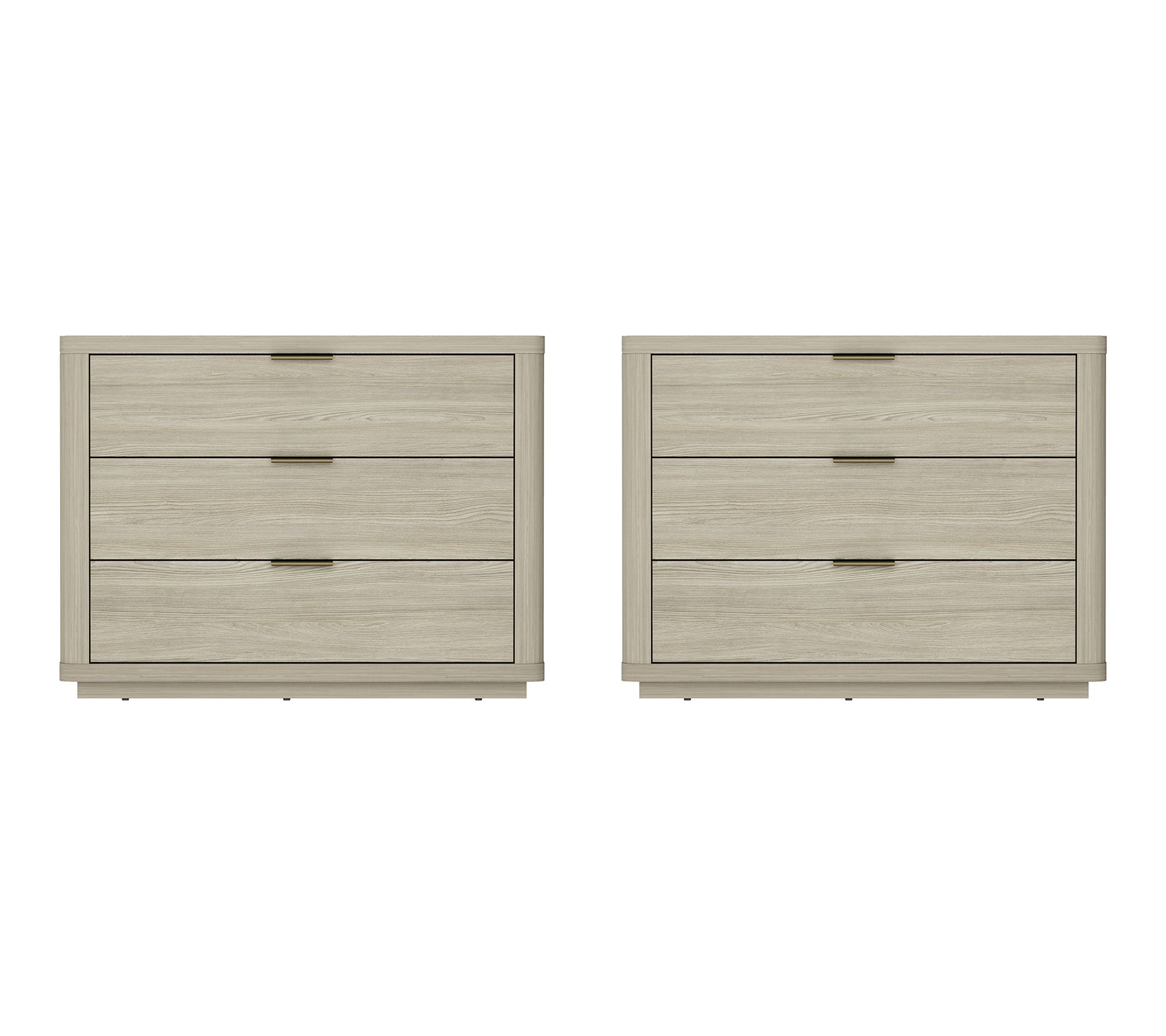 Manhattan Comfort Evelyn 32" Nightstand (3-Drawer) - Set of 2