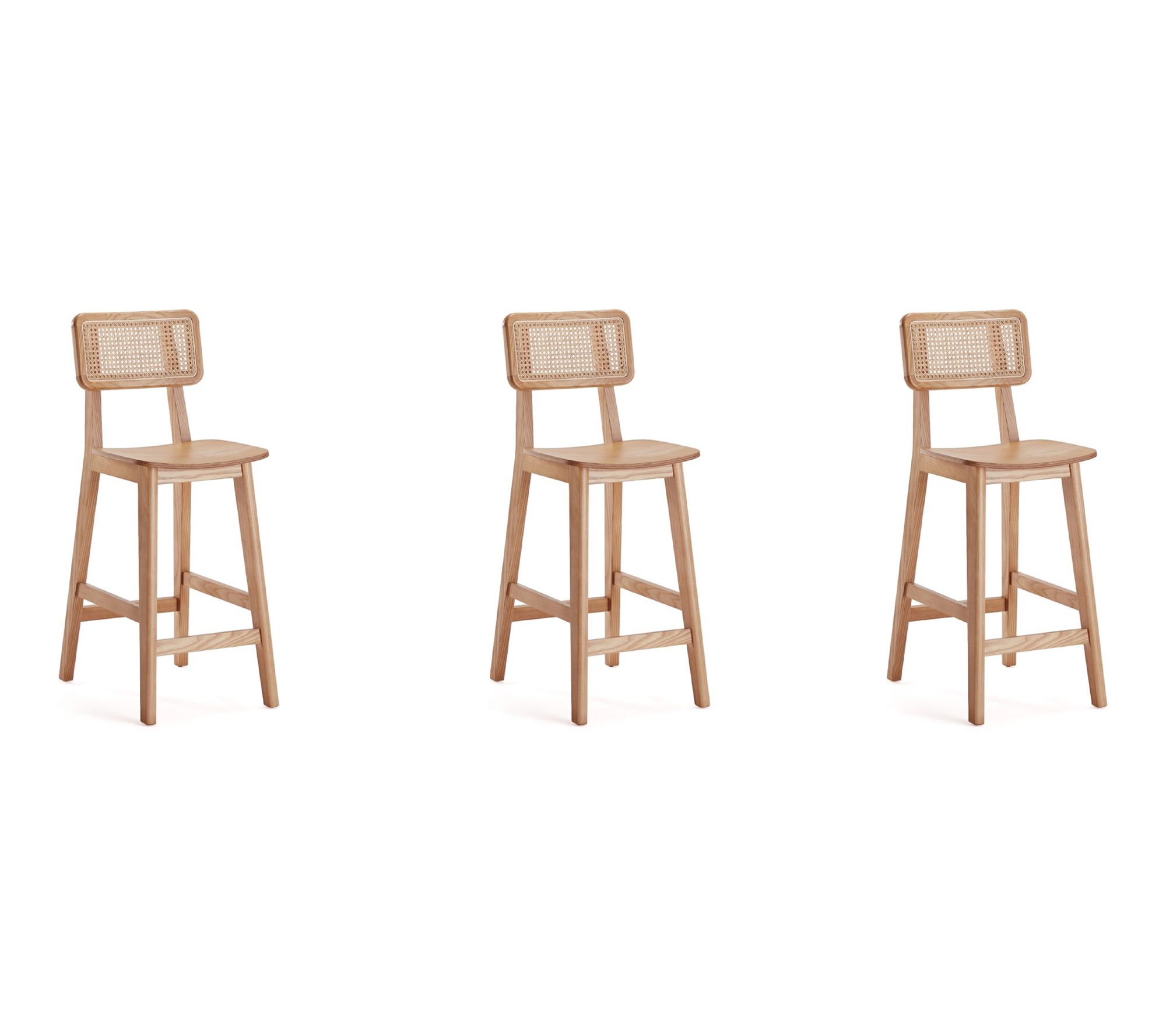 Manhattan Comfort Versailles Wood Counter Stool- Set of 3