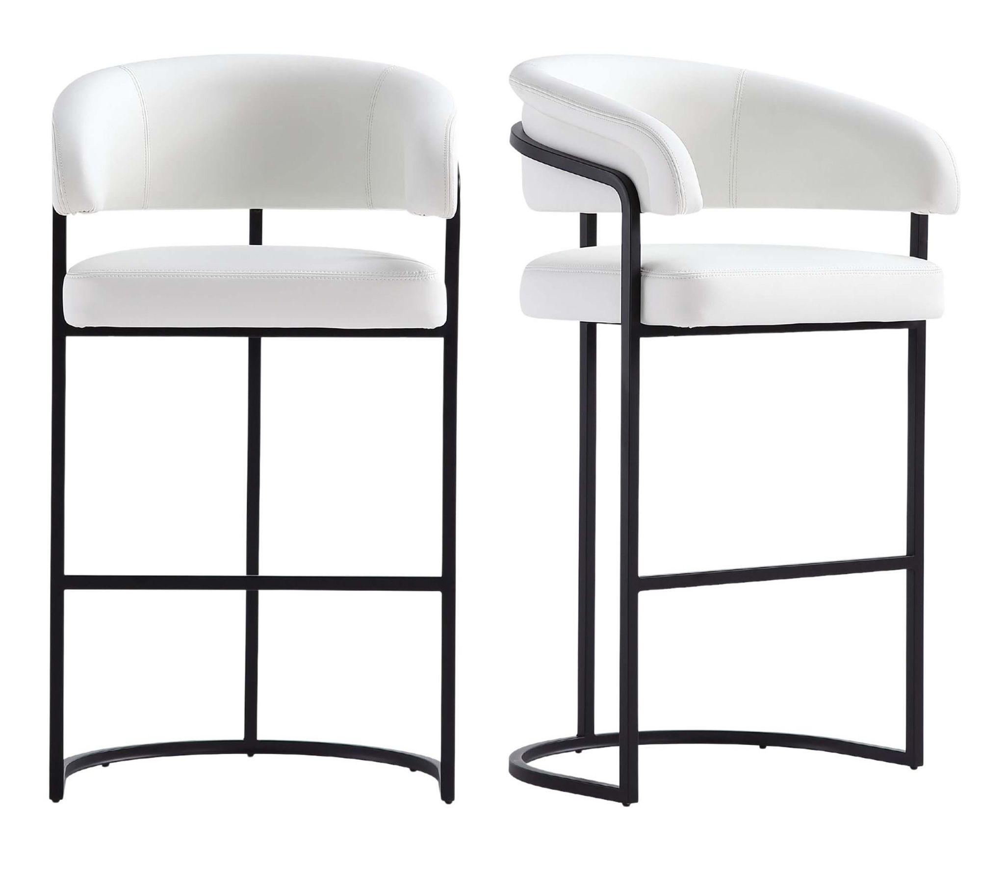 Manhattan Comfort Augusta Metal Upholstered Barstool- Set of 2