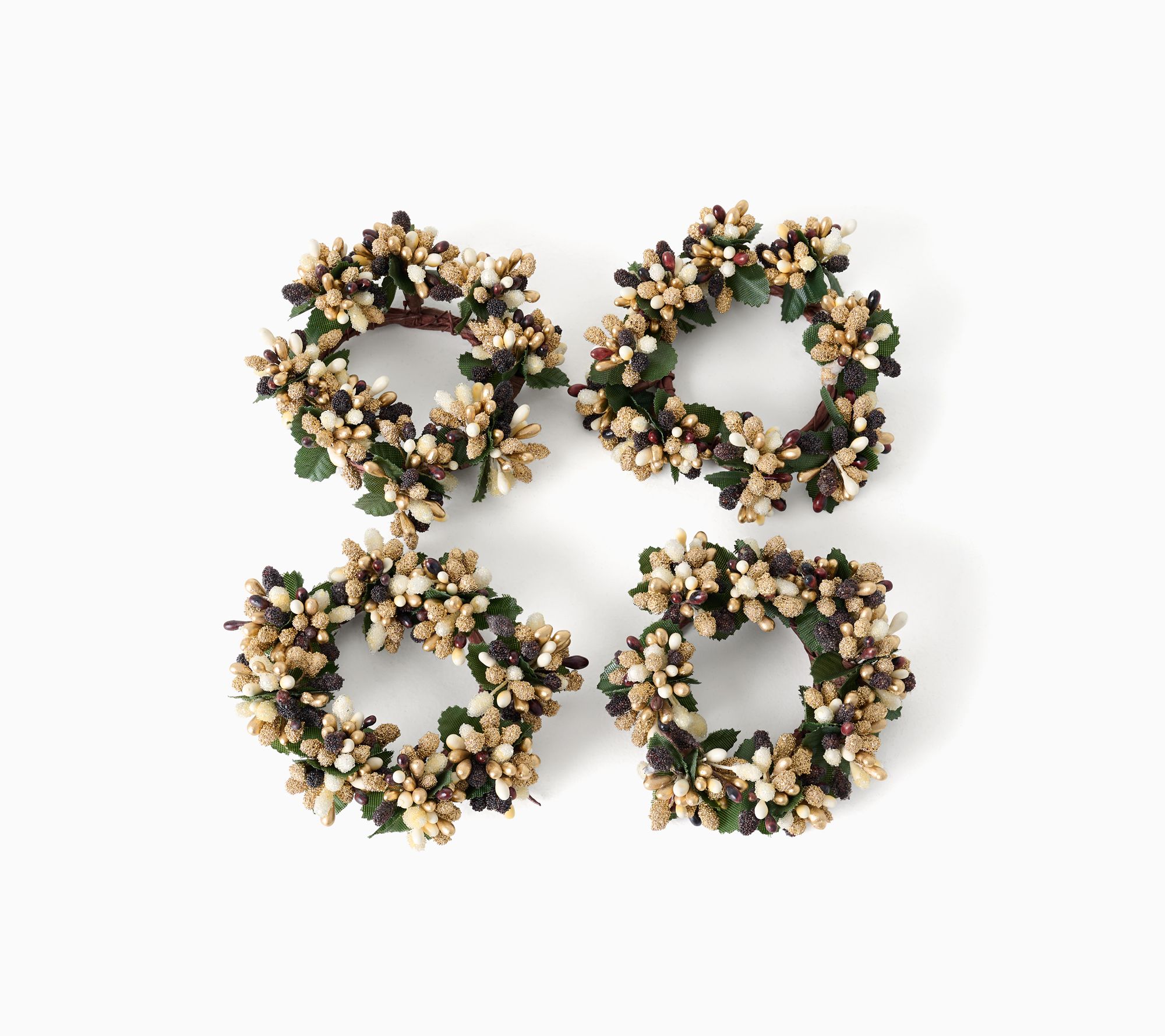 Set of 4 Beaded Pip Berry Napkin Rings by Valerie