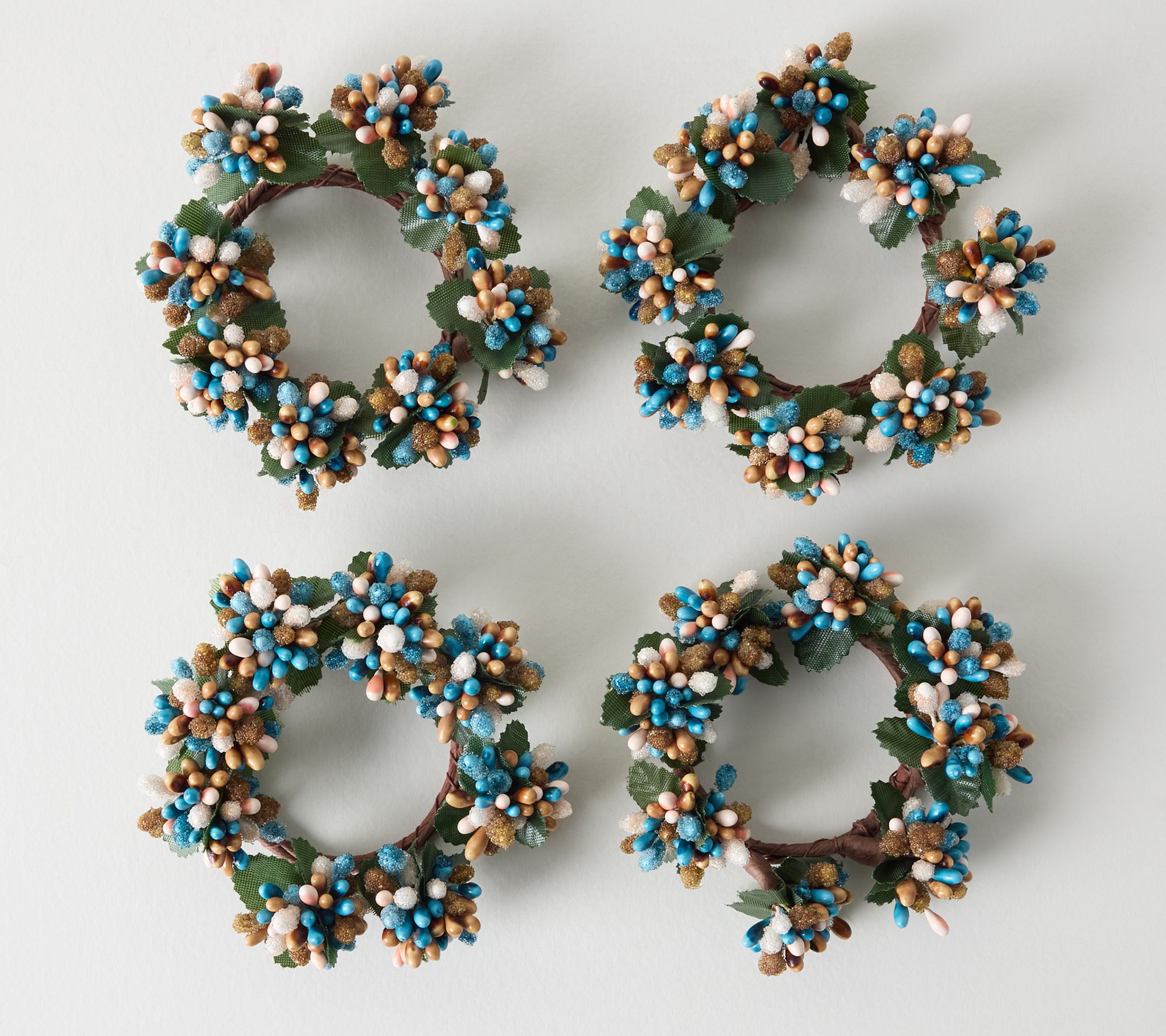 Set of 4 Beaded Pip Berry Napkin Rings by Valerie