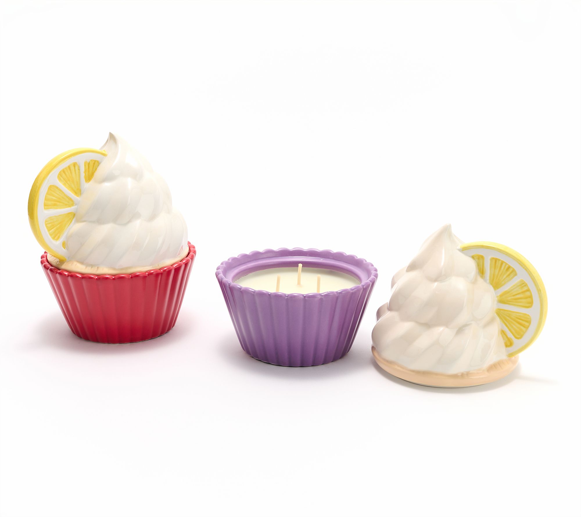 "As Is" HomeWorx by Slatkin + Co. S/2 Limoncello Cupcake Candles