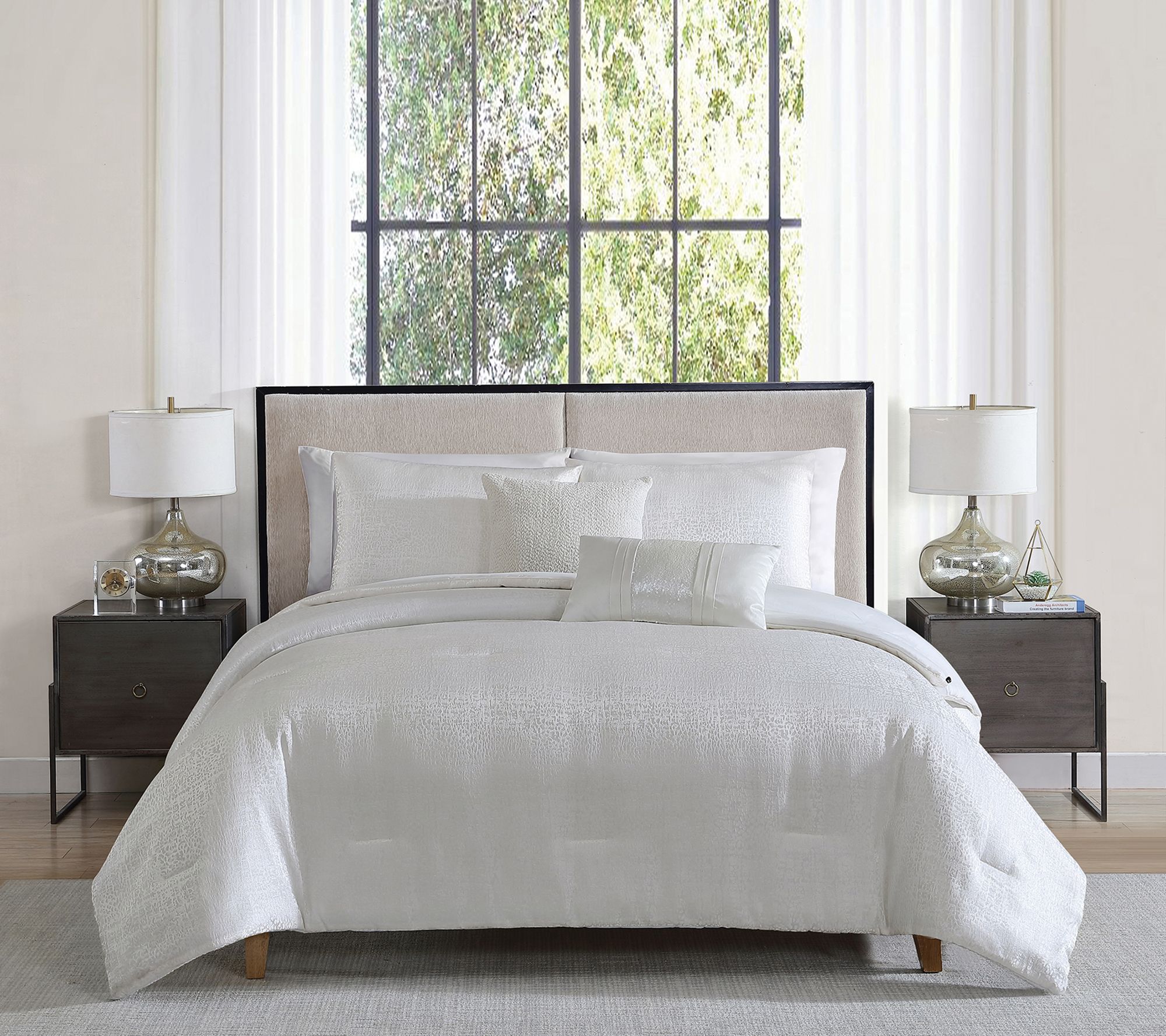 Tahari Home Sterling 5-Pc Jacquard Comforter Set, King