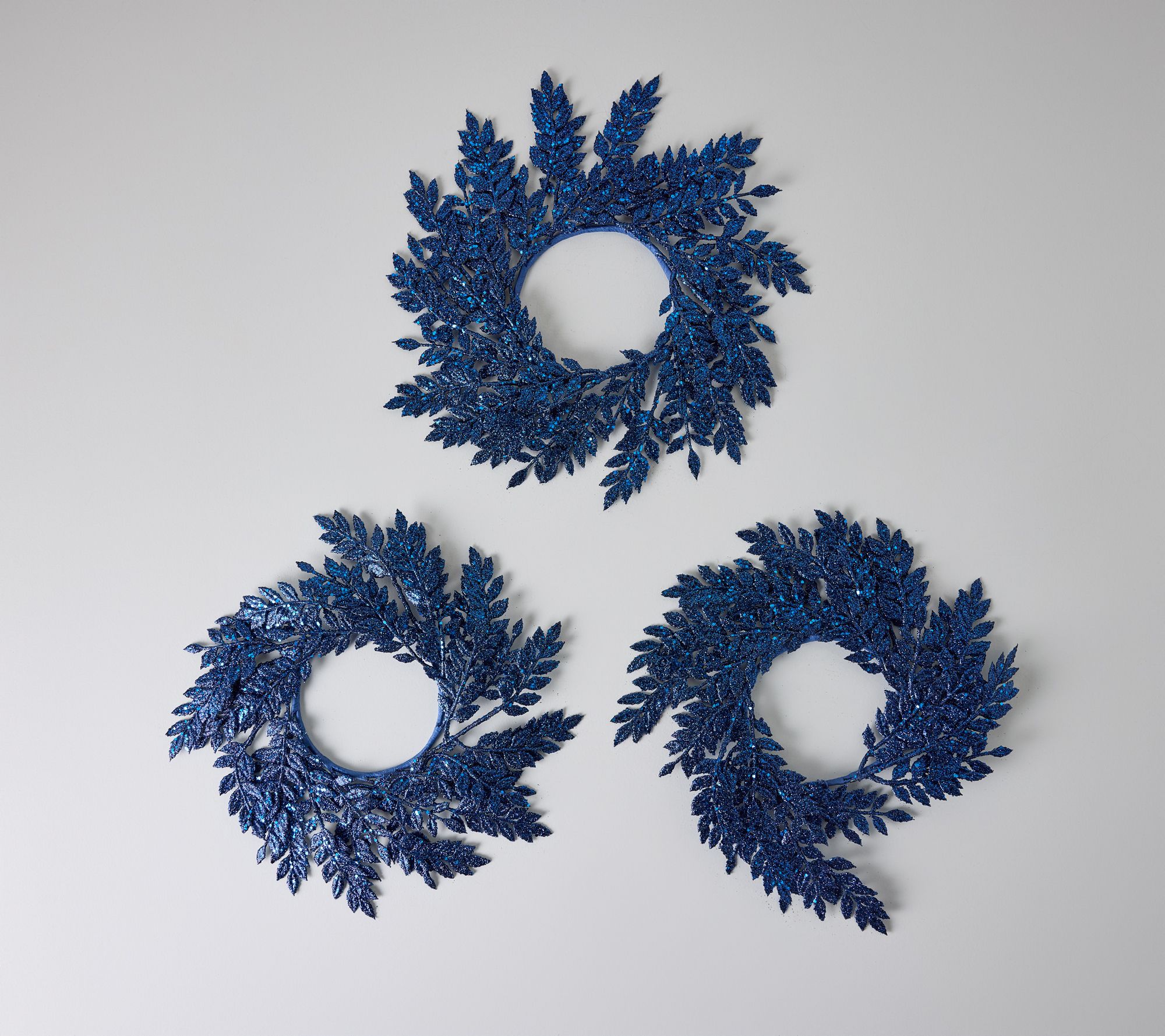 Set of 3 Shimmery Leaf Candle Rings by Valerie