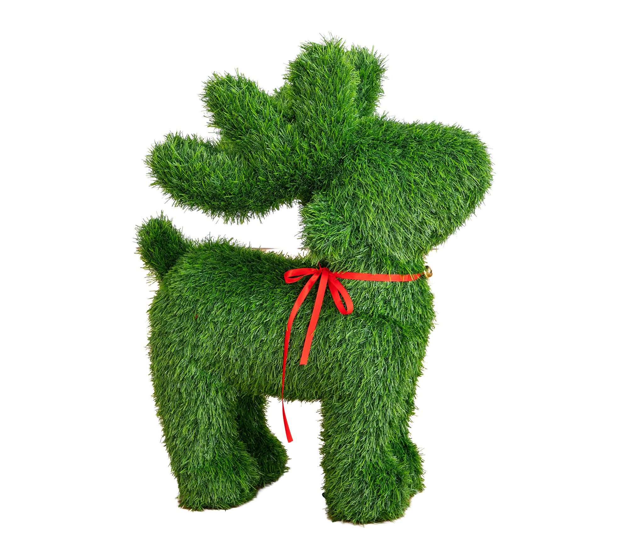 2-ft  Grass Garden Plush Topiary Reindeer by Nearly Natural