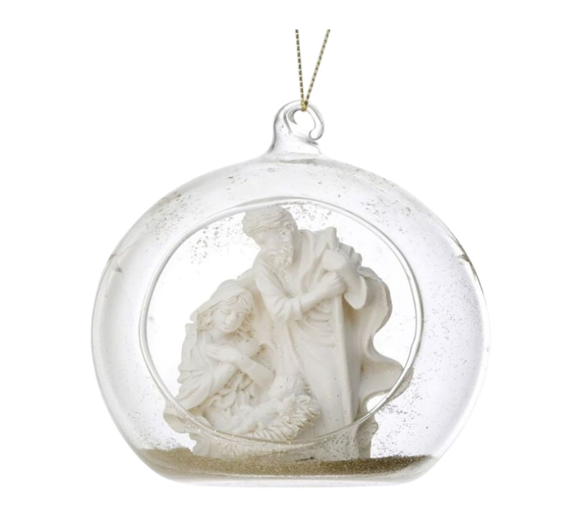 RC Home Decor -4" Holy Family Nativity Glass Ball Ornament