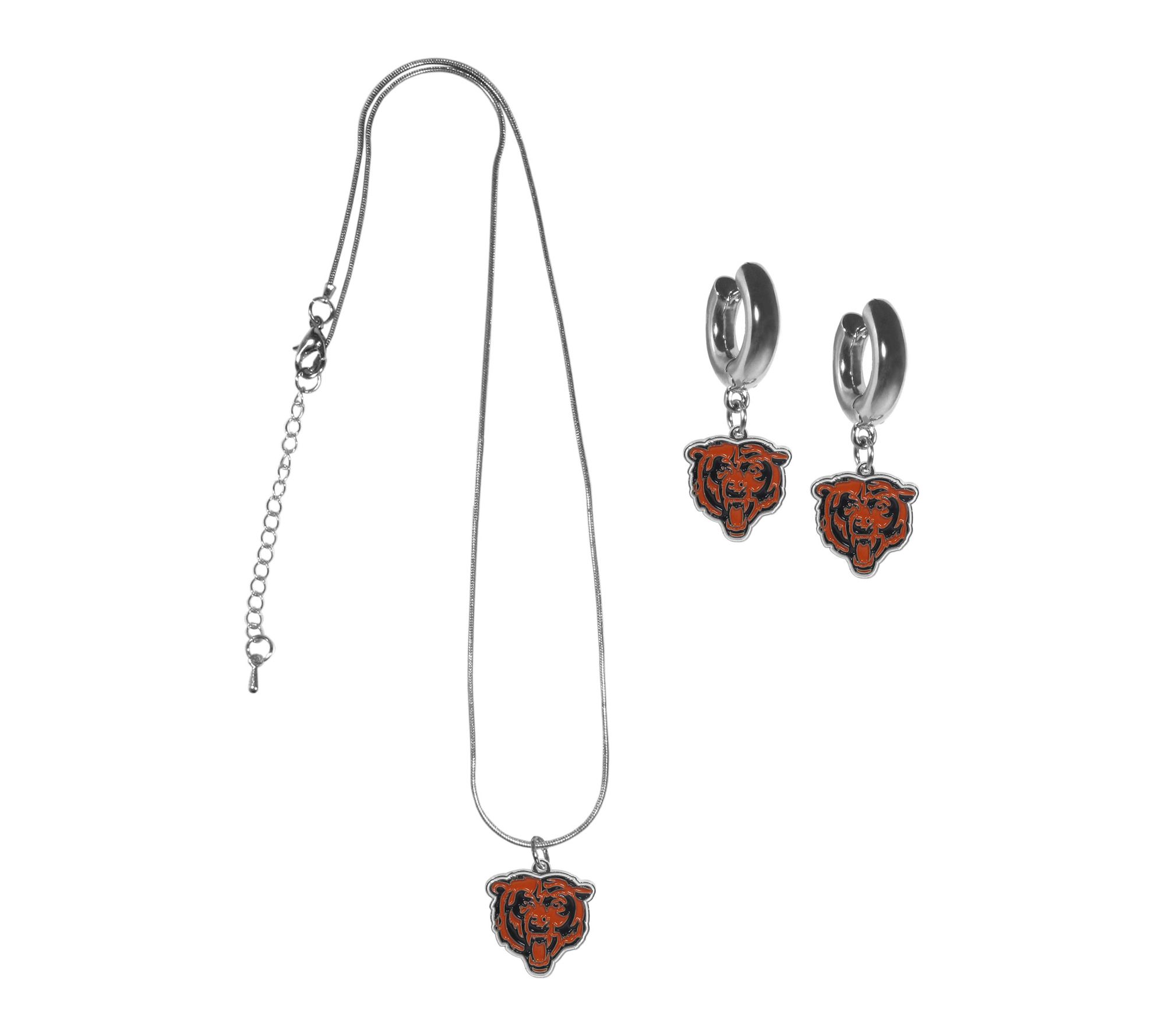  Siskiyou Sports NFL Huggie Hoop Earrings and Necklace Set