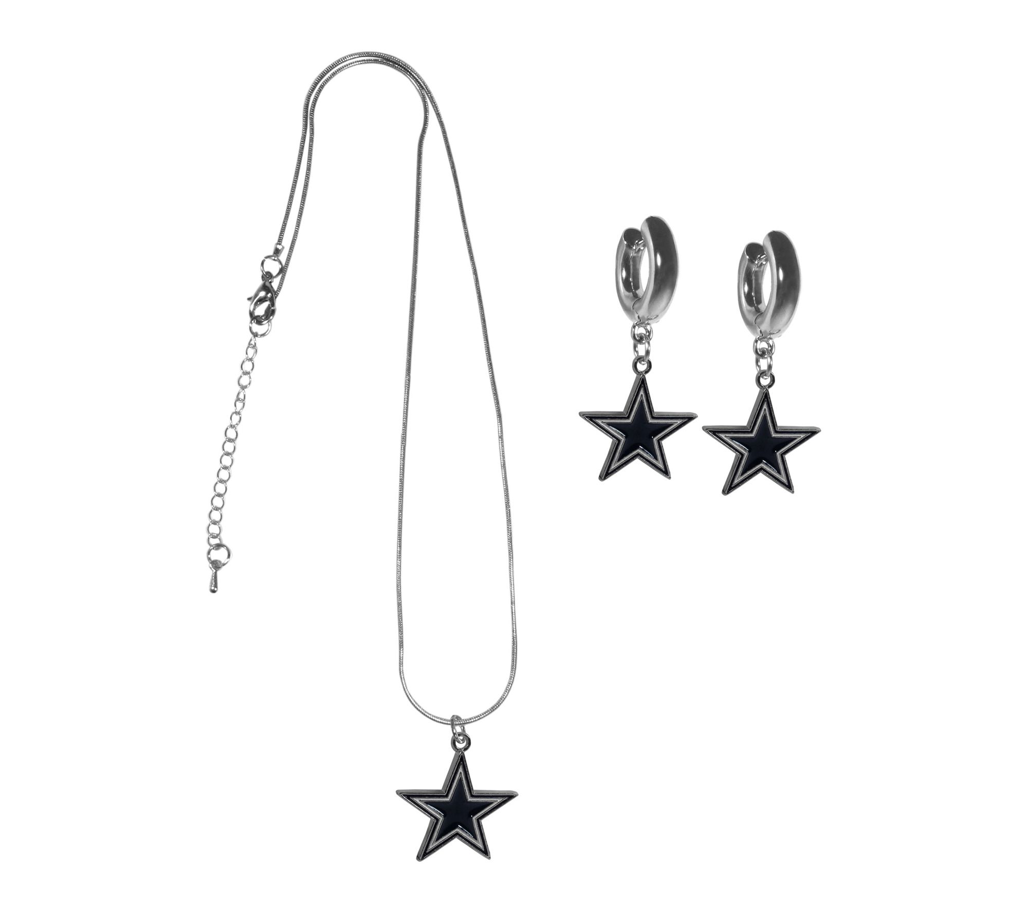 Siskiyou Sports NFL Huggie Hoop Earrings and Necklace Set