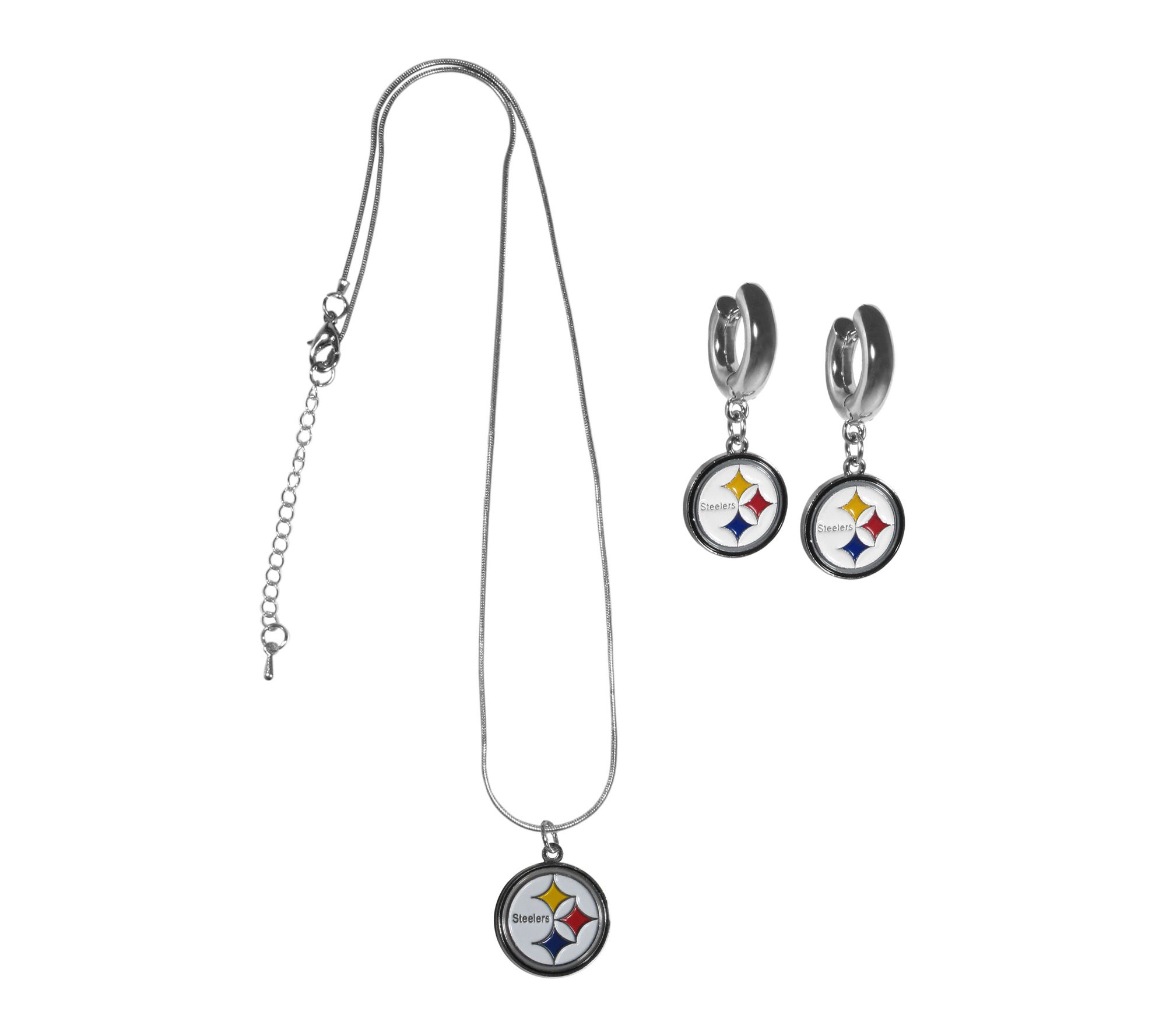 Siskiyou Sports NFL Huggie Hoop Earrings and Necklace Set