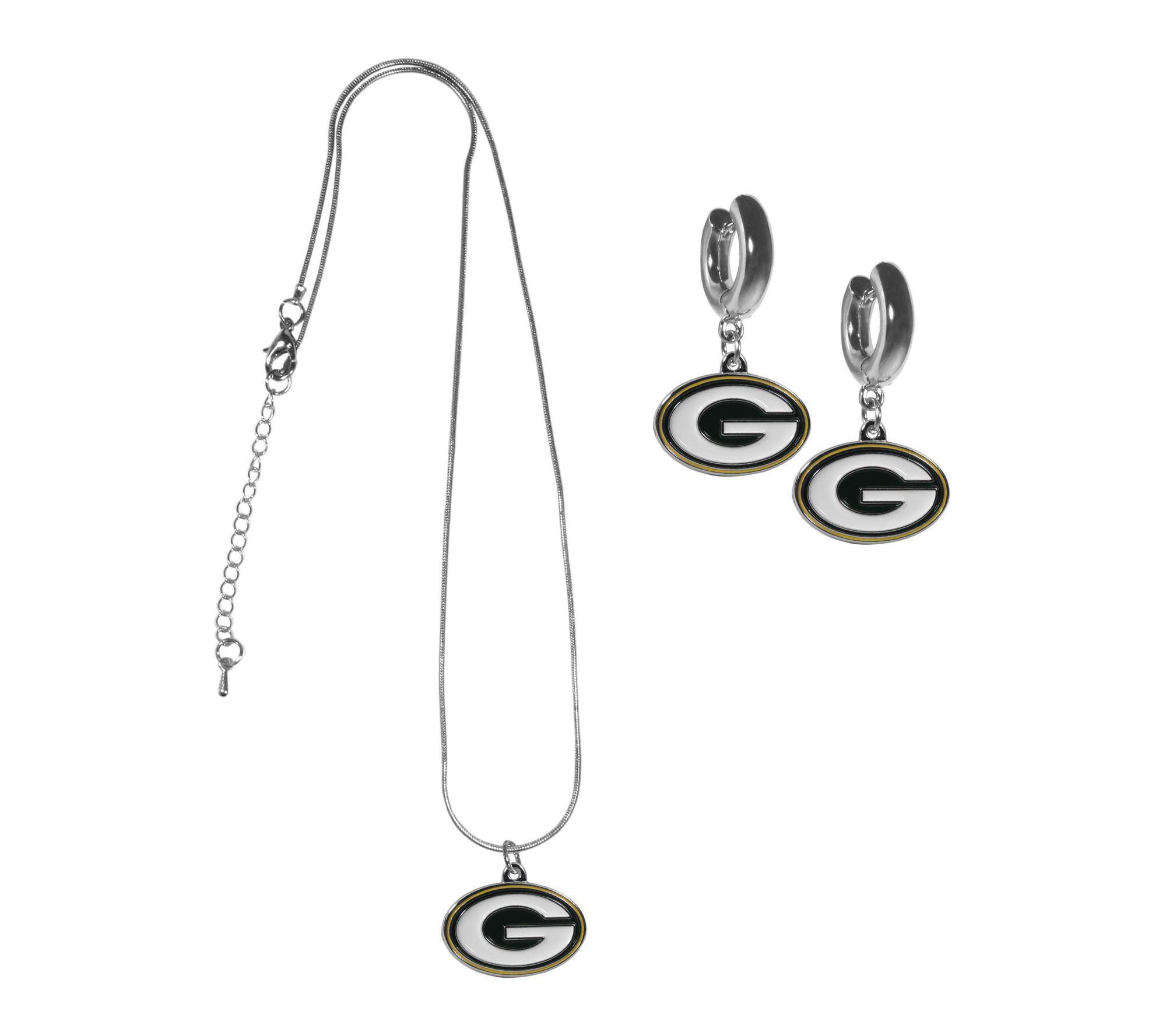 Siskiyou Sports NFL Huggie Hoop Earrings and Necklace Set