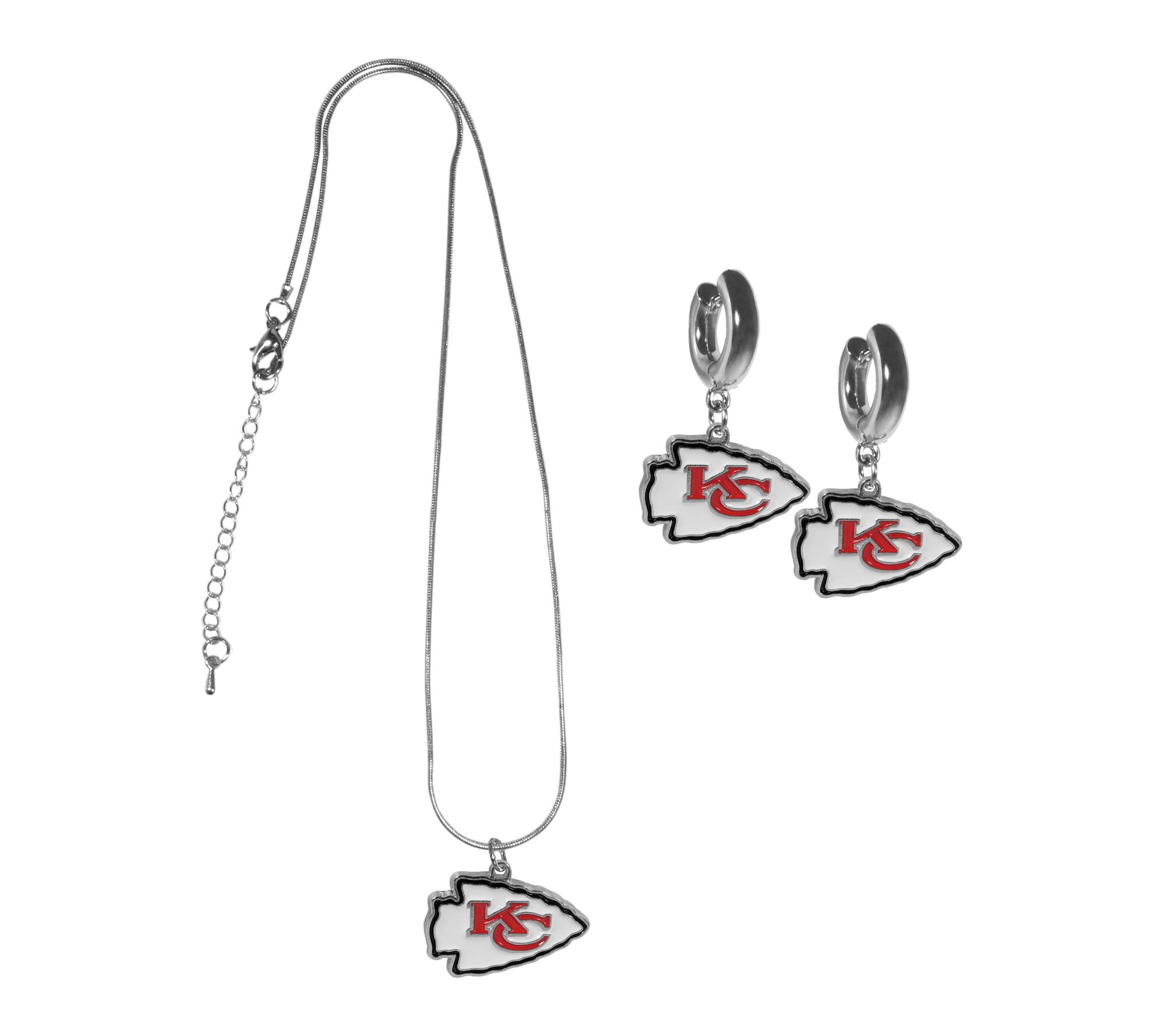 Siskiyou Sports NFL Huggie Hoop Earrings and Necklace Set