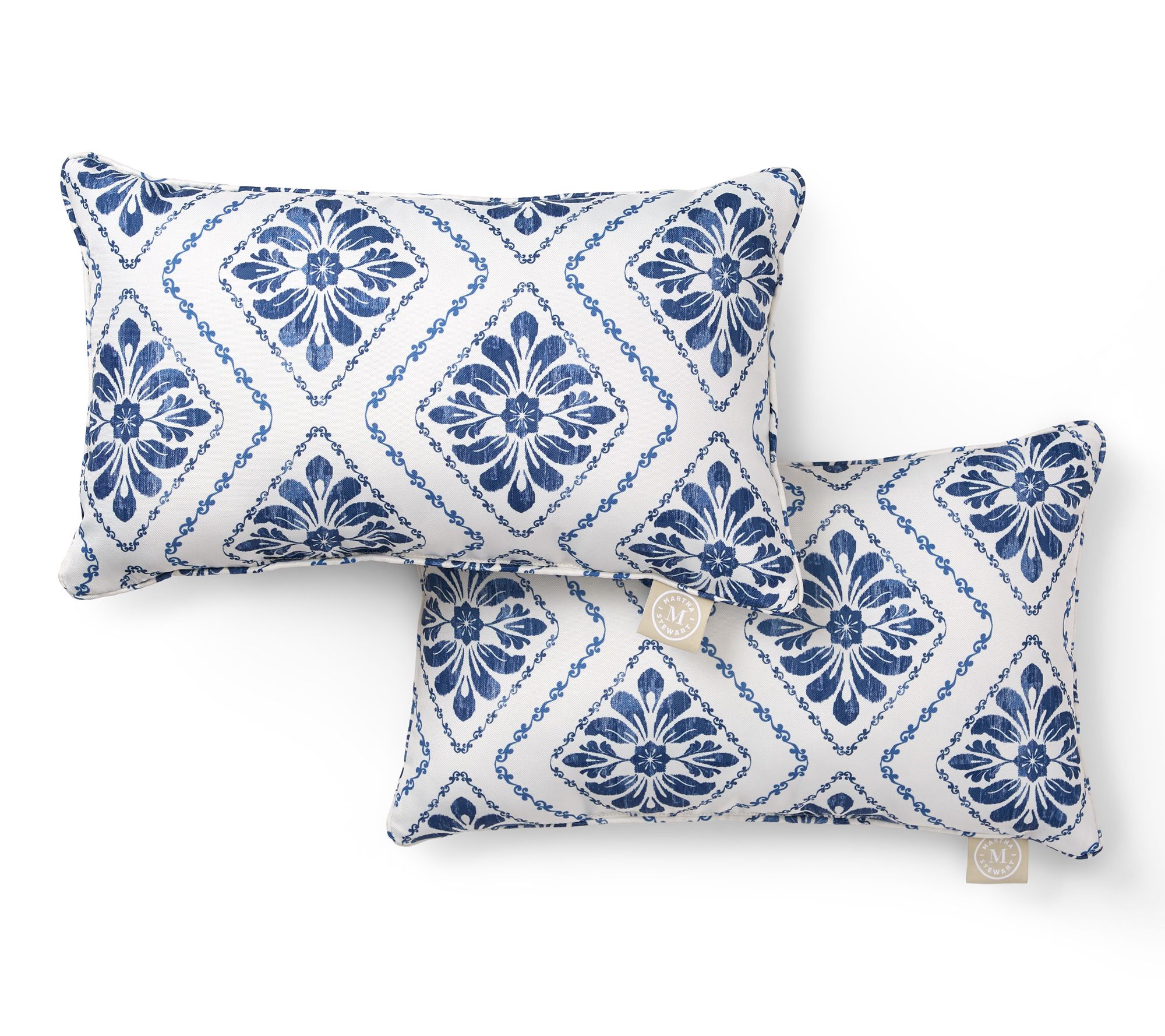Martha Stewart Becca Geometric 11"x18" OutdoorPillow 2-Pack