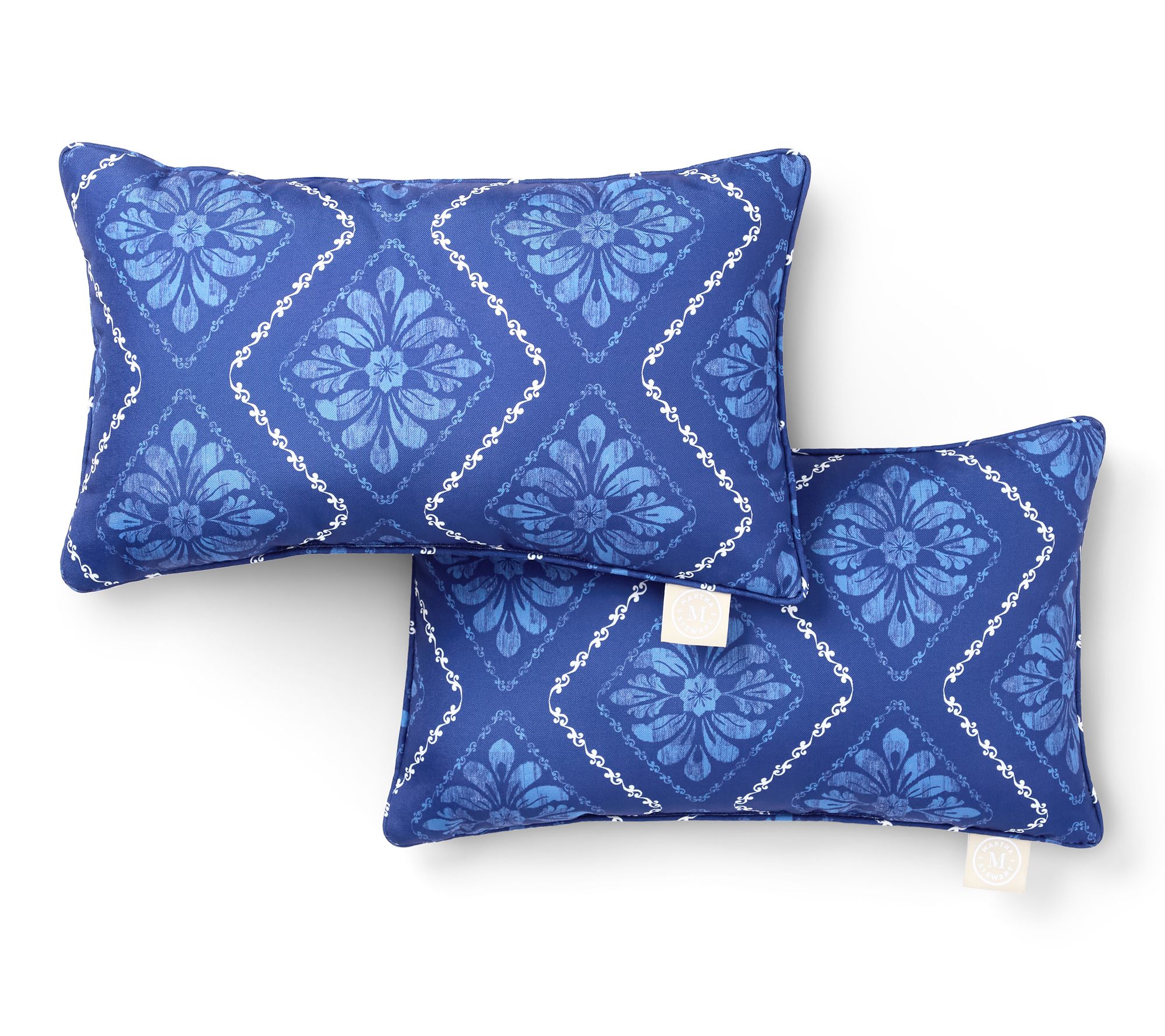 Martha Stewart Becca Geometric 11"x18" OutdoorPillow 2-Pack