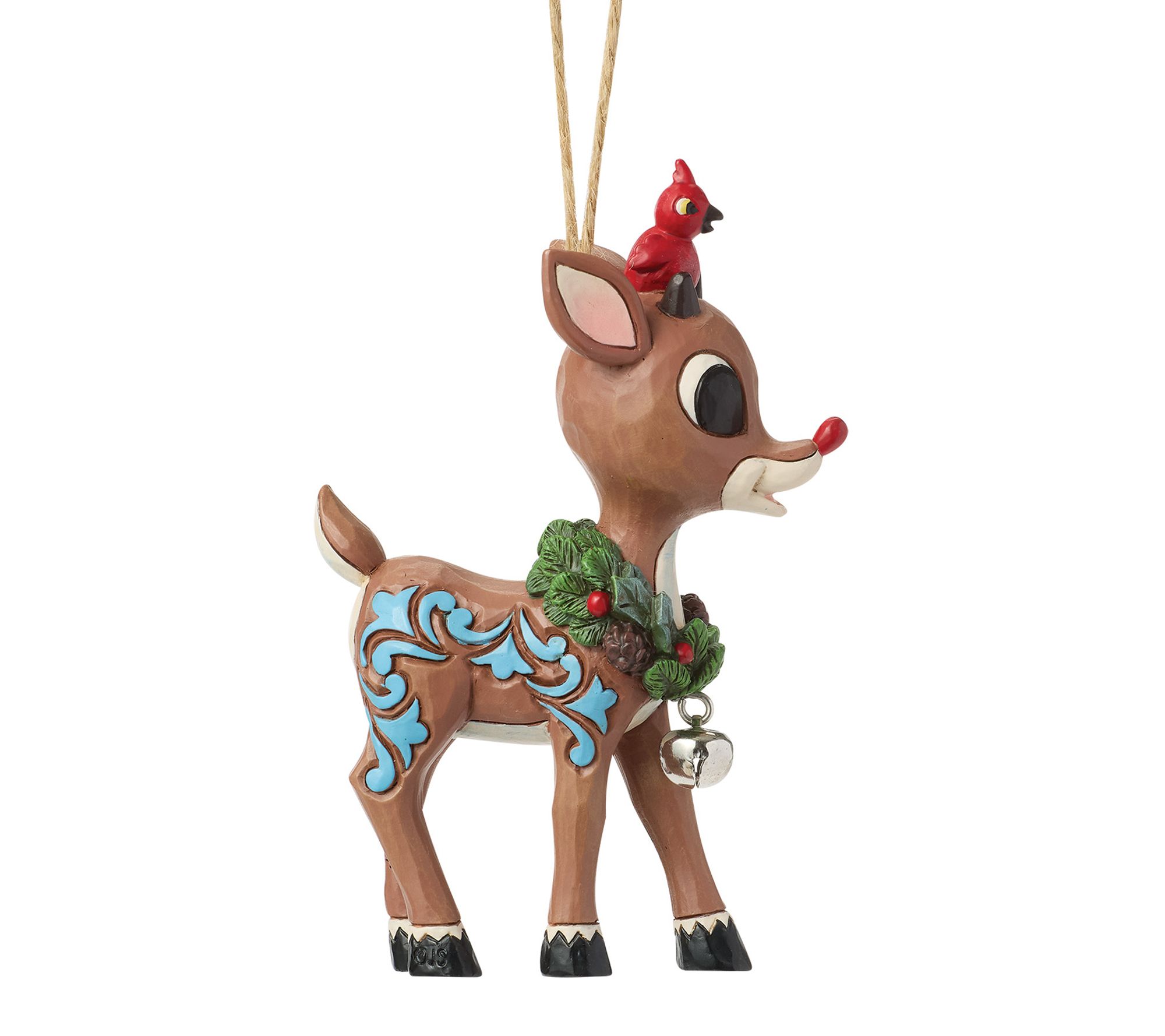 Jim Shore Rudol ph with Wreath Hanging Ornamen t 4in