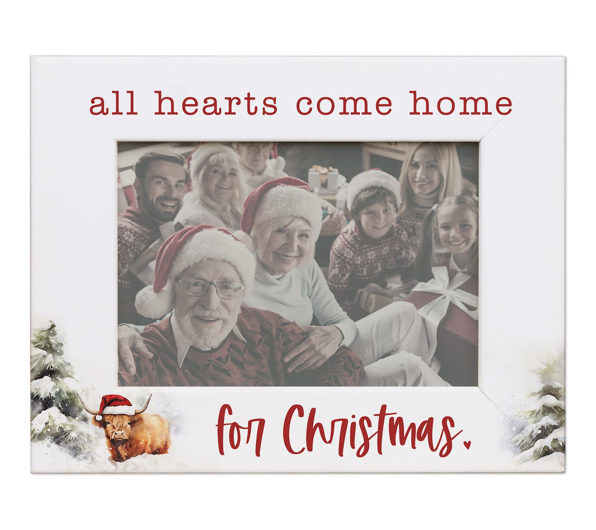 Sincere Surroundings 9.25" Heart Home ChristmasCow Framed
