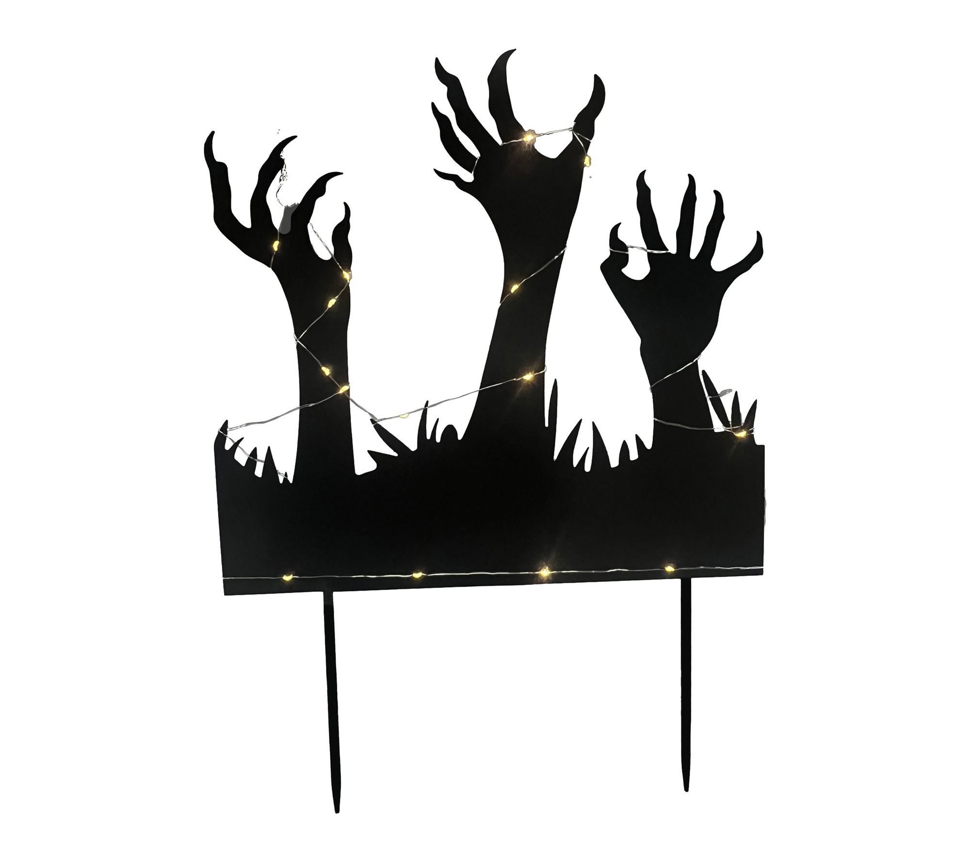 Haunted Hill Farm 24-in LED Metal Zombie Hands Stake Decoration