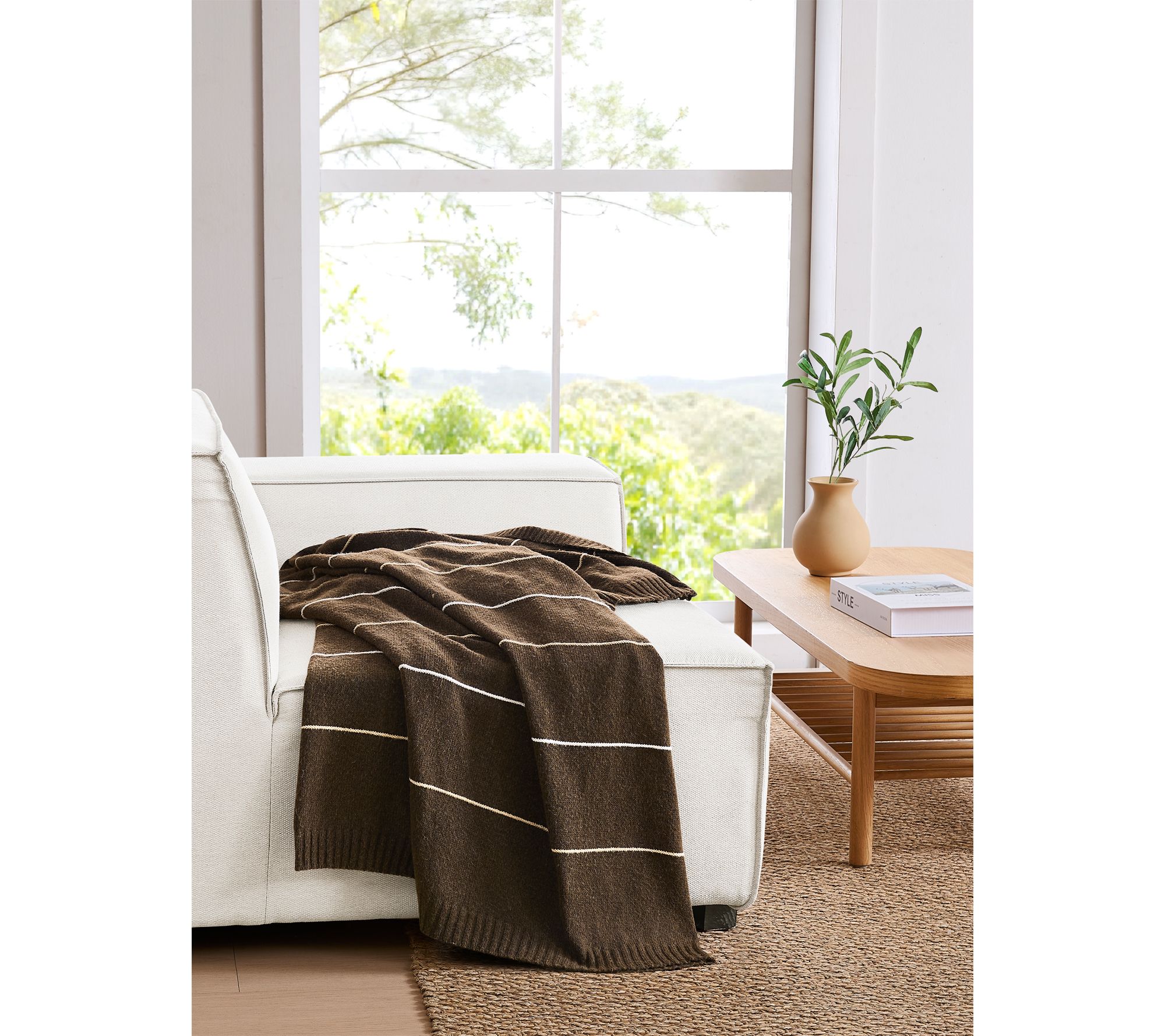 Brooklyn Loom Oxford Knit Stripe 50x70 Throw
