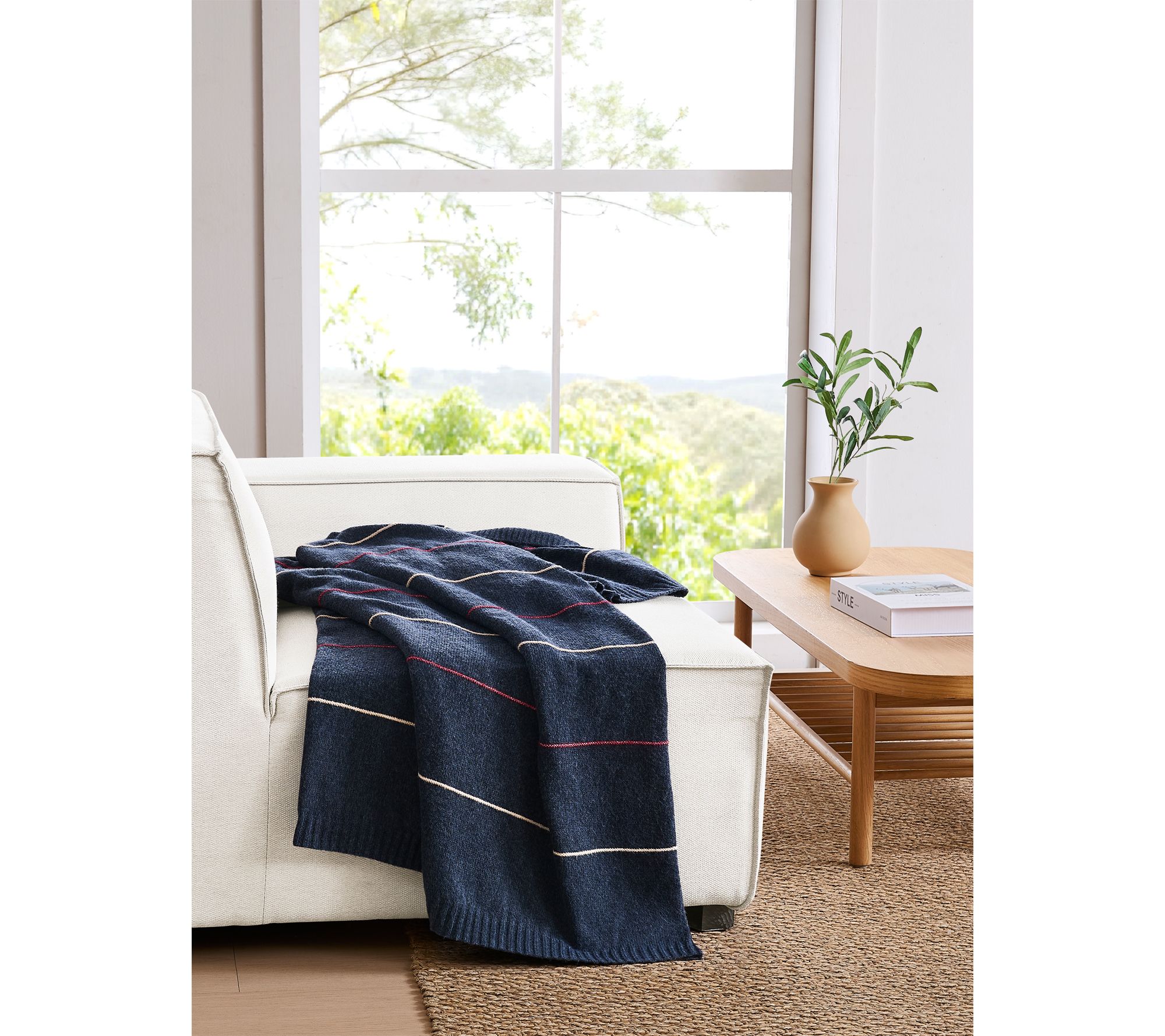 Brooklyn Loom Oxford Knit Stripe 50x70 Throw