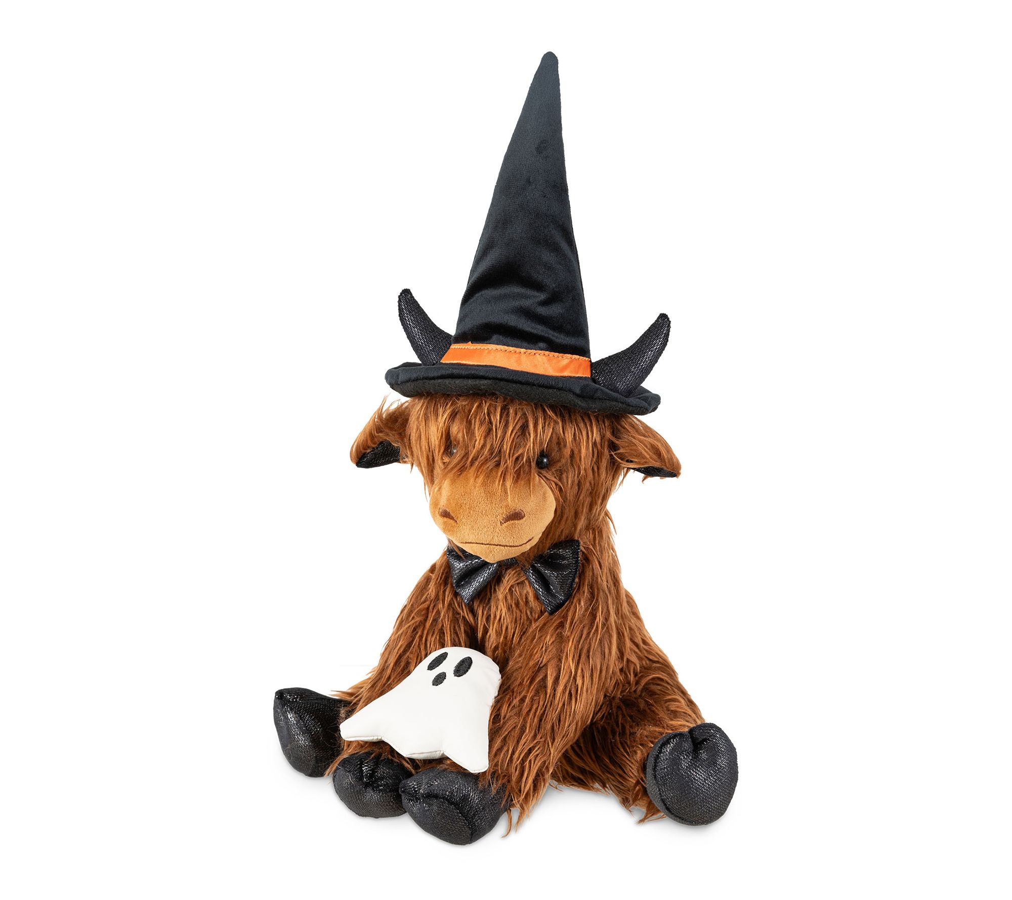 Glitzhome 19"H Halloween Fabric Highland Cow Shelf Sitter