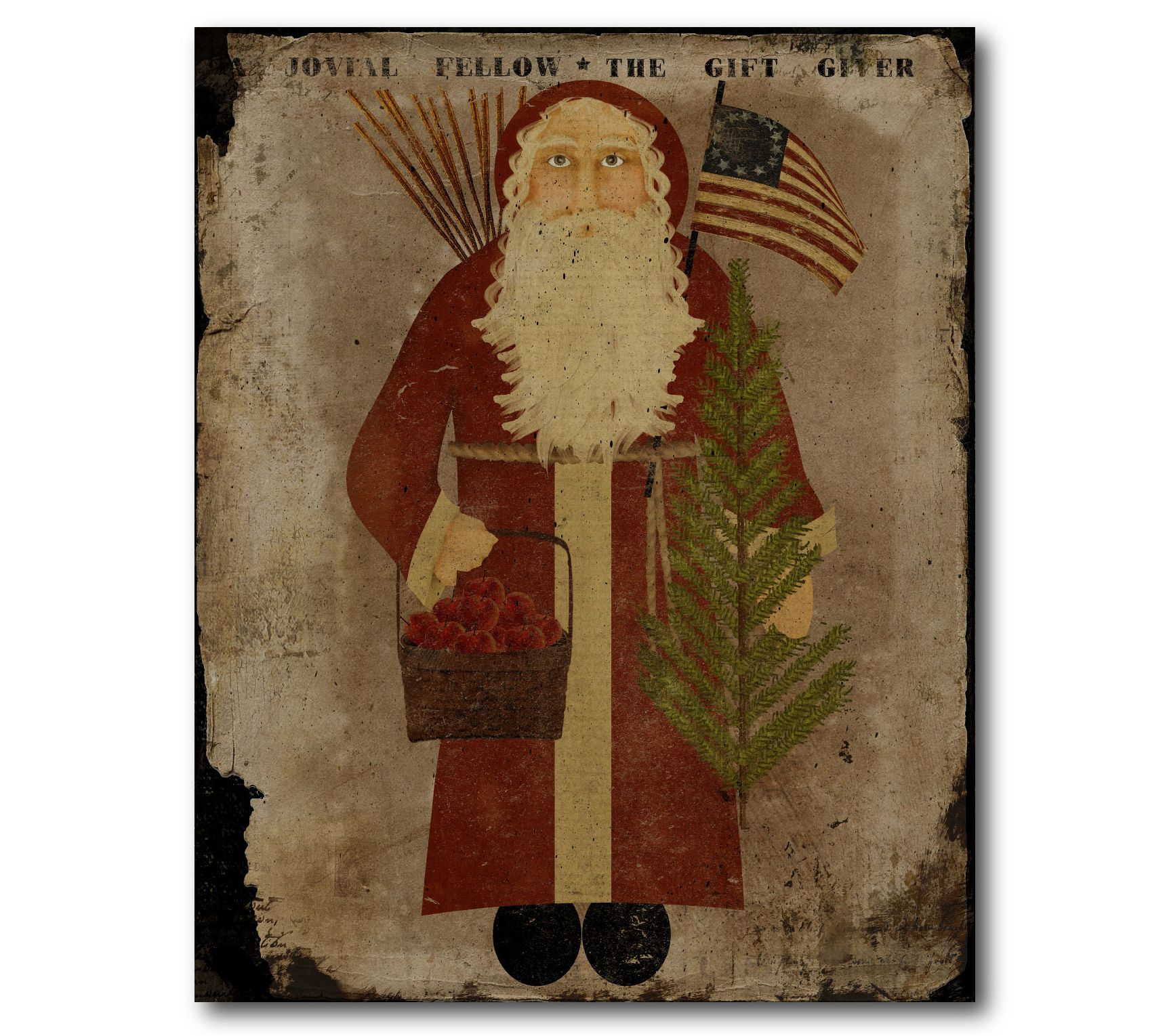 Courtside Market Patriotic Santa 20" x 24" Canvas