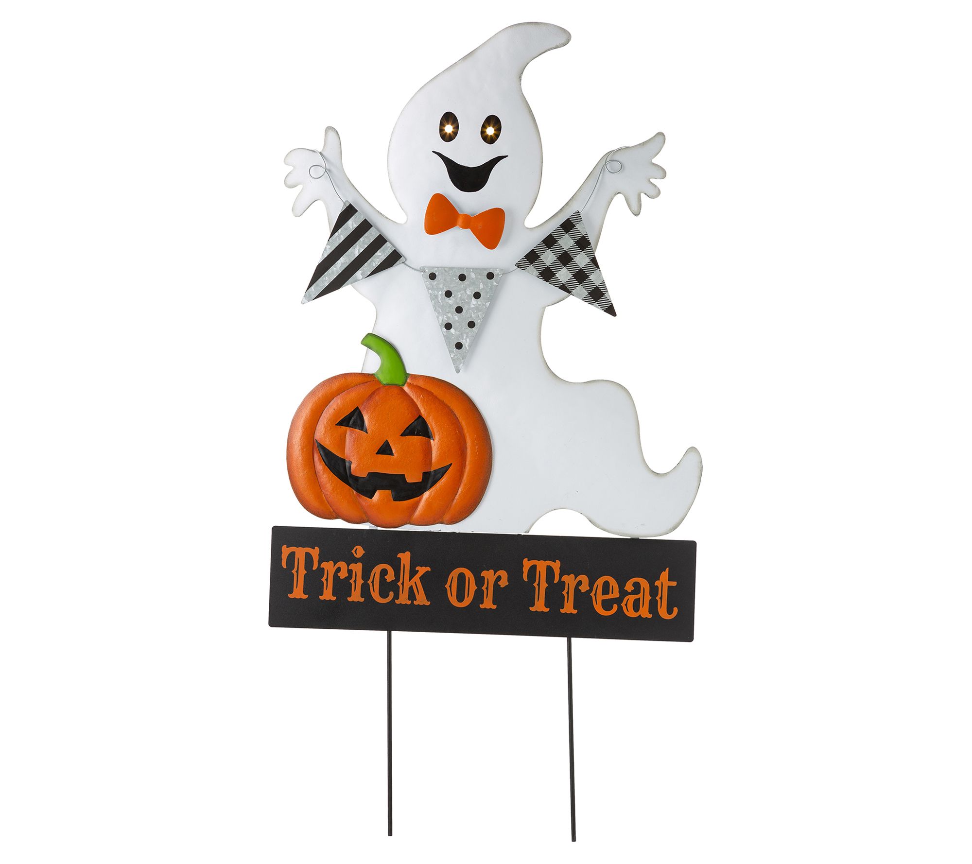 Glitzhome LED Lighted Halloween Ghost Yard Stake