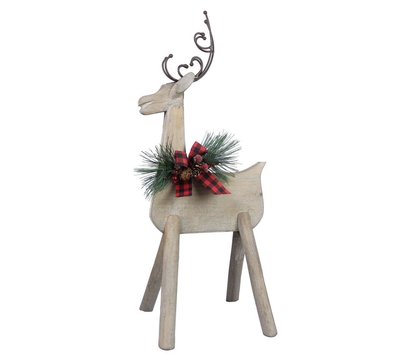 Young's wood Christmas reindeer - QVC.com