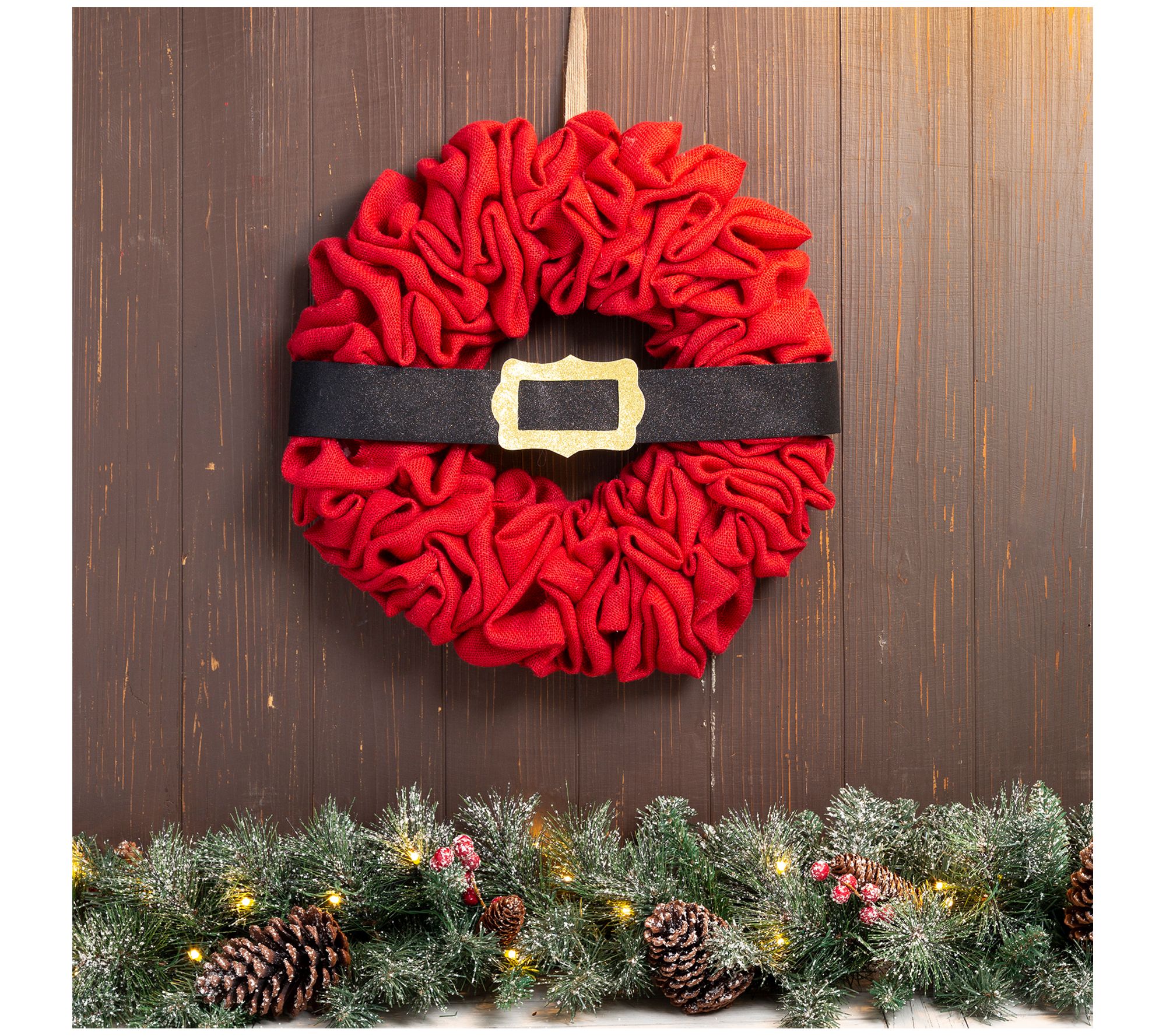 Glitzhome Santa's Belt 18" Christmas Wreath