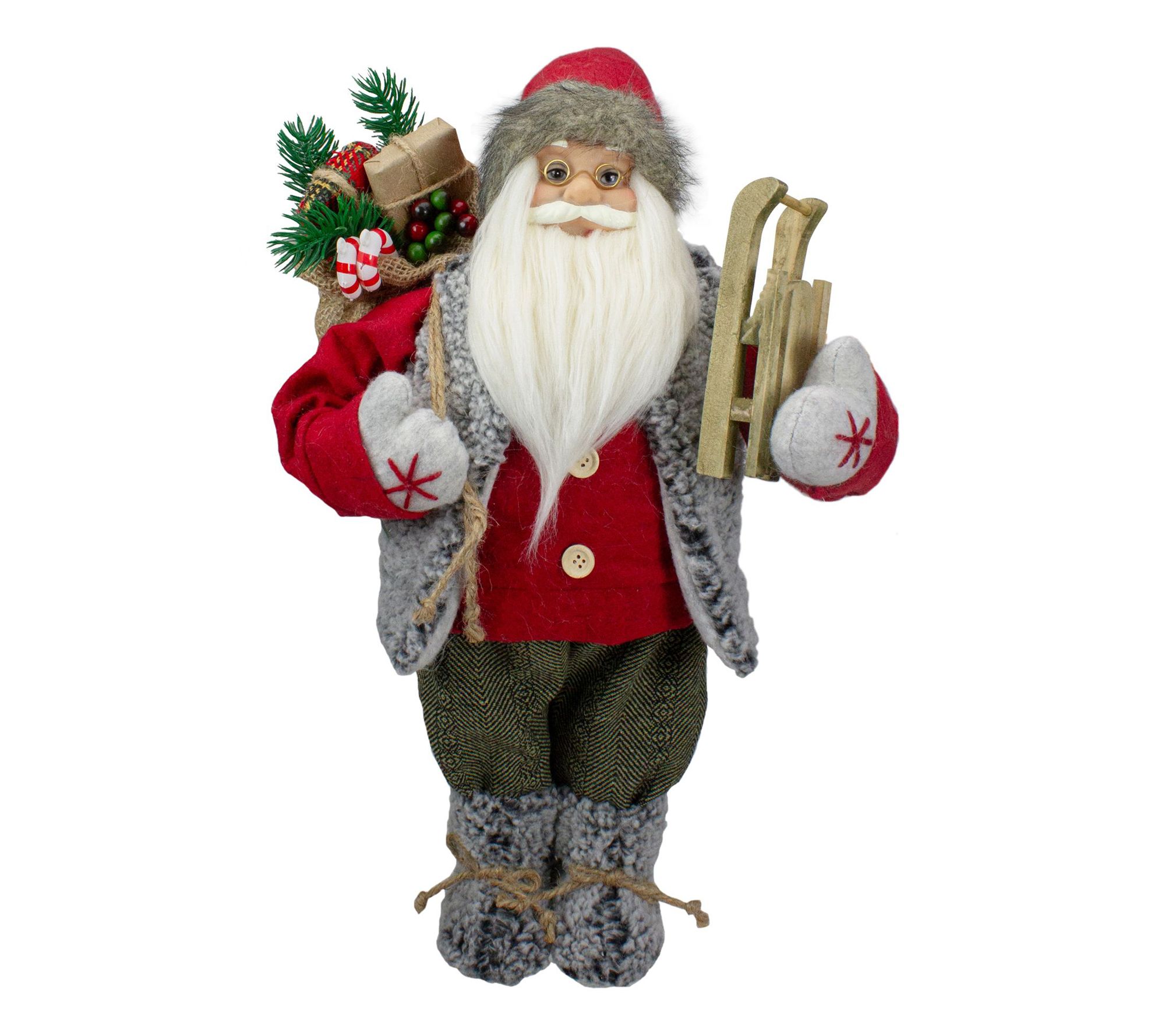 Northlight 18" Santa Figure Carrying Presents &Sled