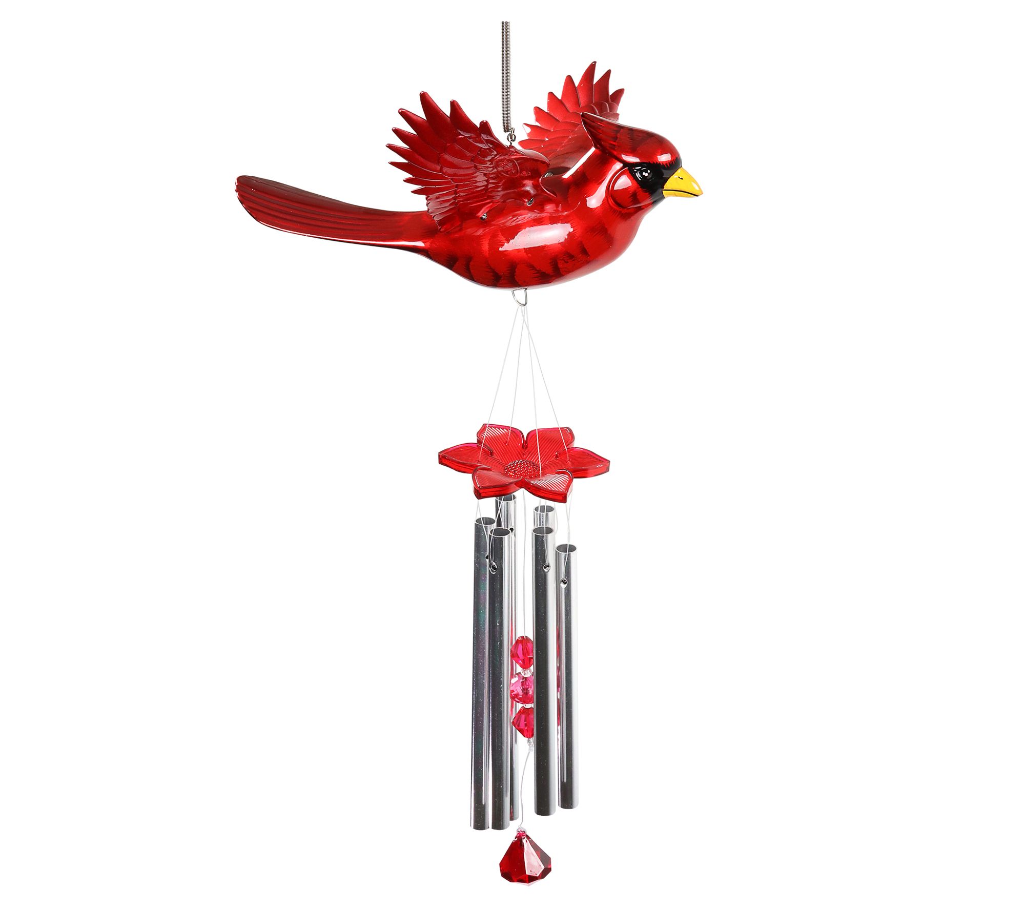 Exhart Red Cardinal Fluttering Wings Wind Chime