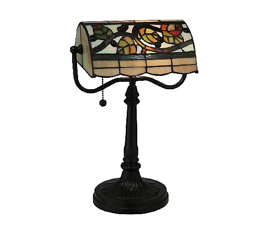 Meyda Tiffany-Style Vineyard Banker's Lamp