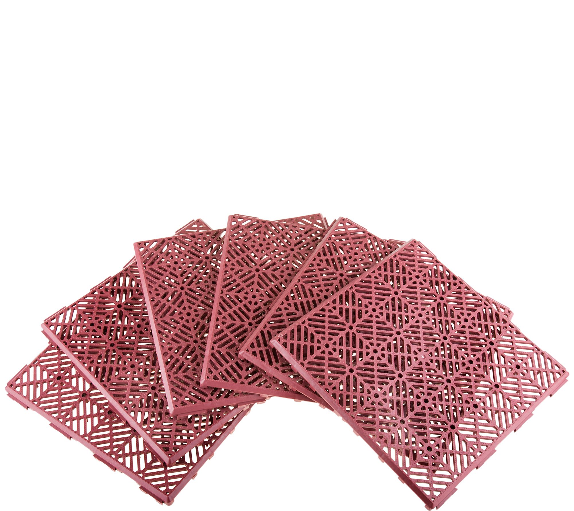 Pure Garden Interlocking Patio, Deck or GarageFloor Tiles 6pc