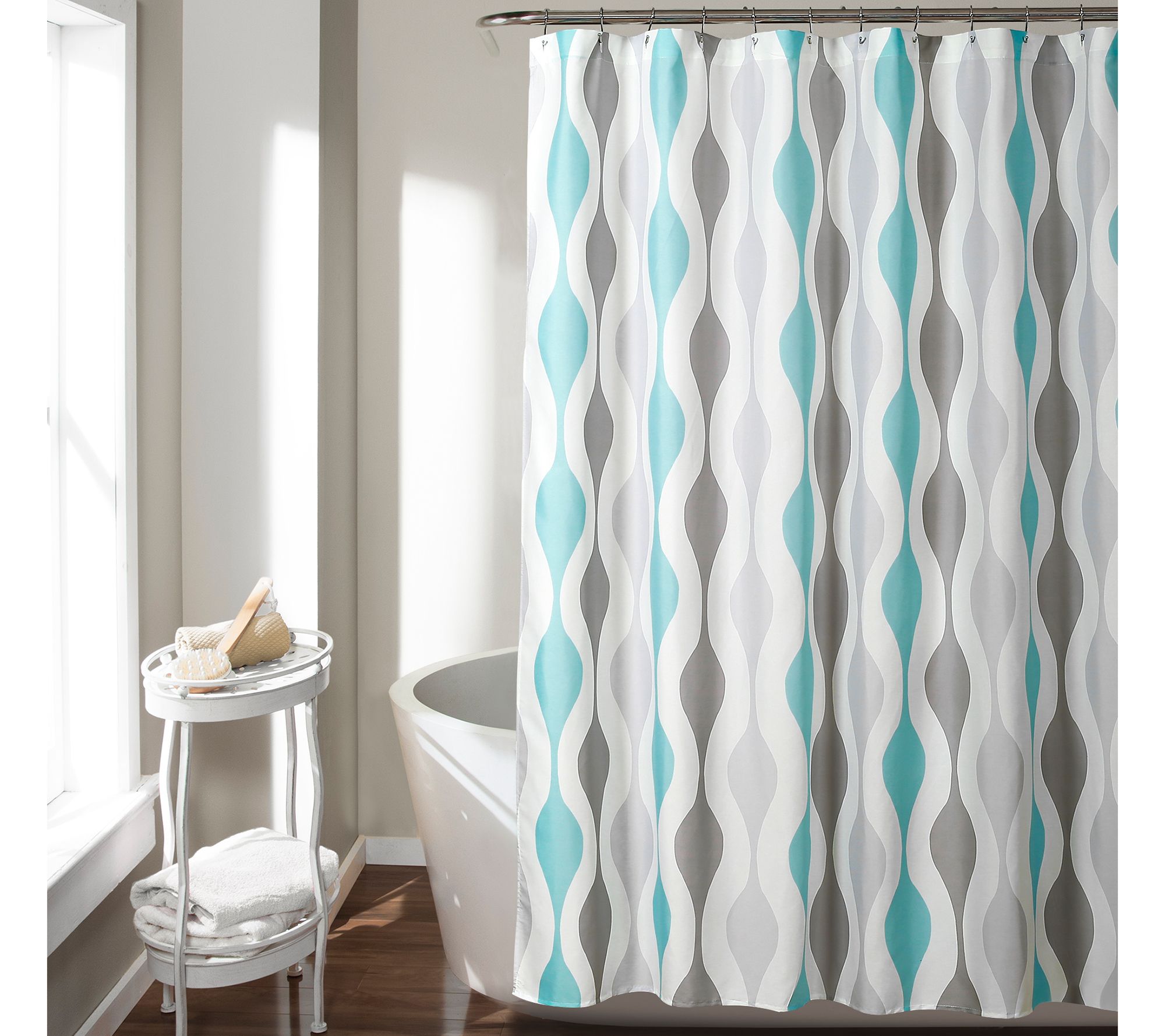Mid Century Geo 72" x 72" Shower Curtain by Lush Decor