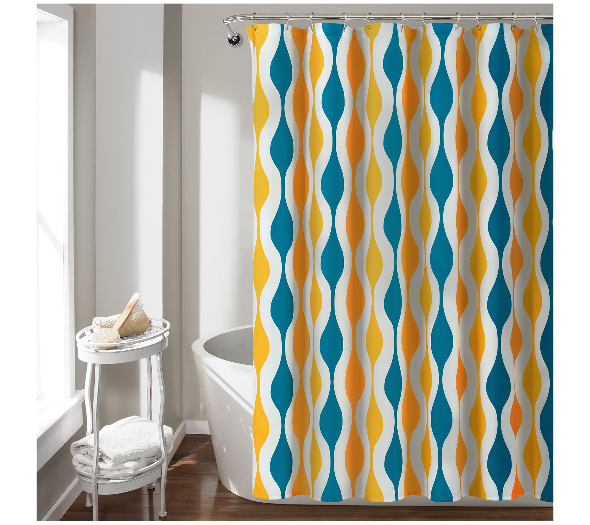 Mid Century Geo 72" x 72" Shower Curtain by Lush Decor